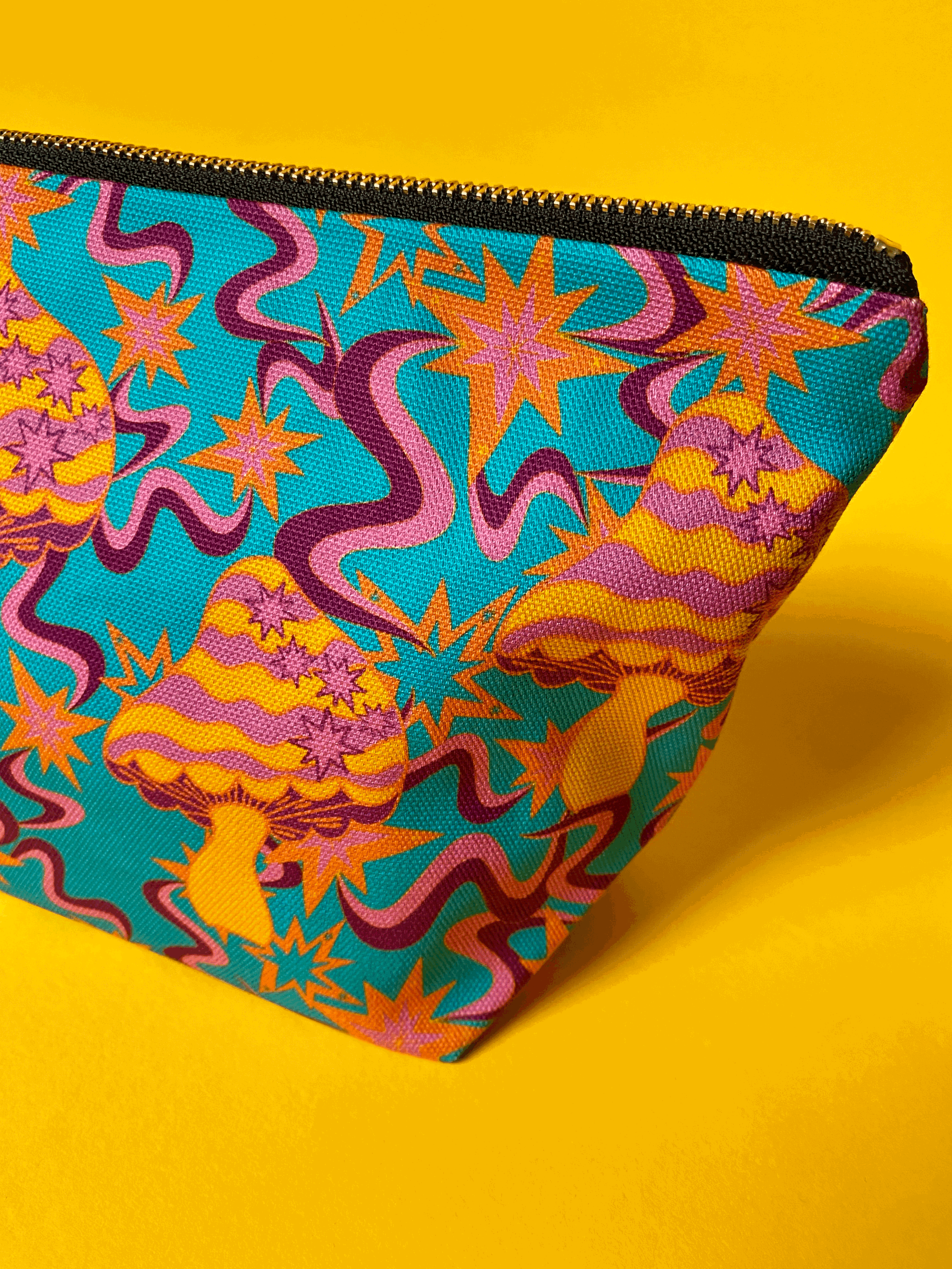 Sally Tettersell Designs Cosmic Mushroom makeup / cosmetics / wash bag