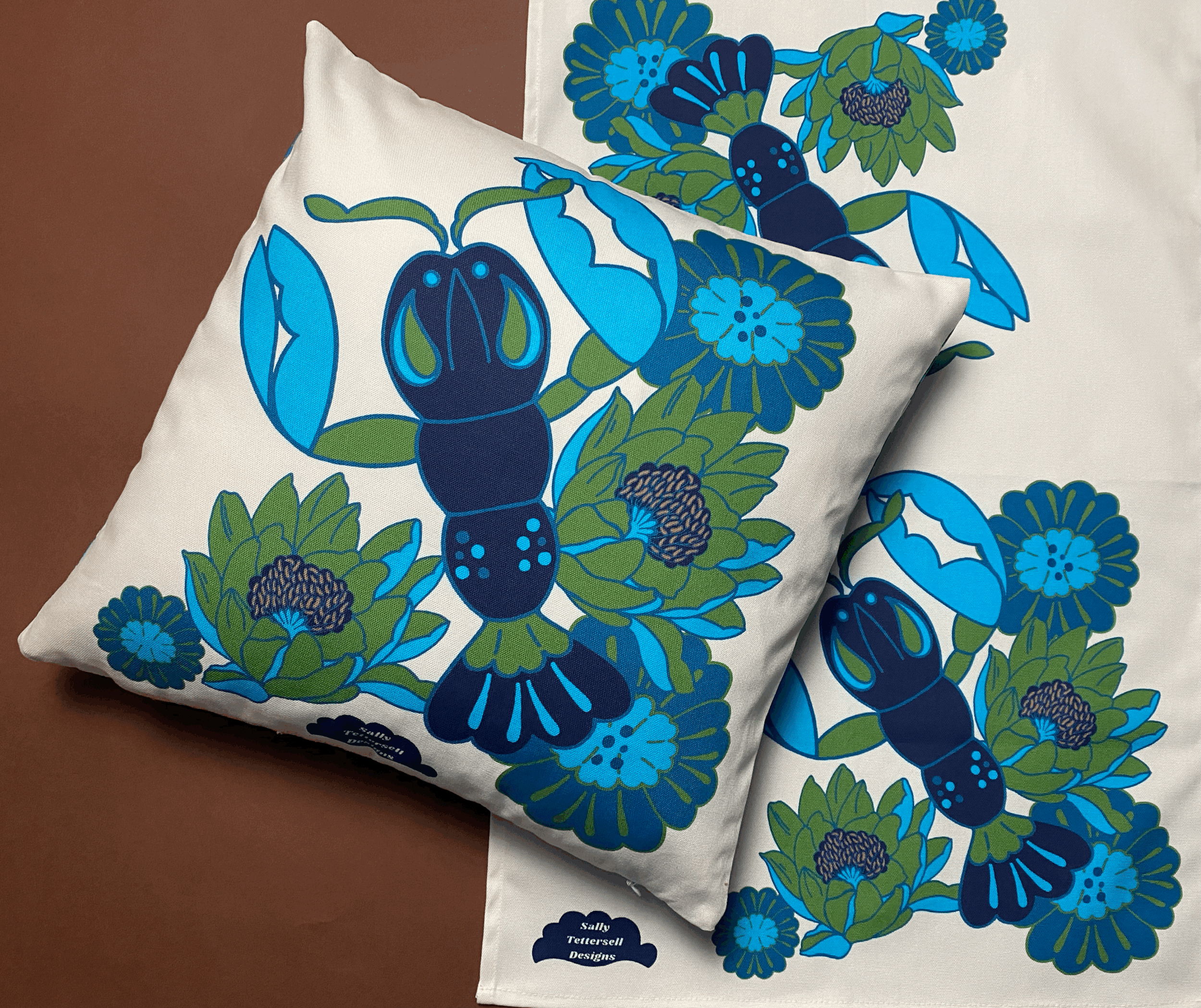 Love Lobster Cushions Cover Sally Tettersell Designs