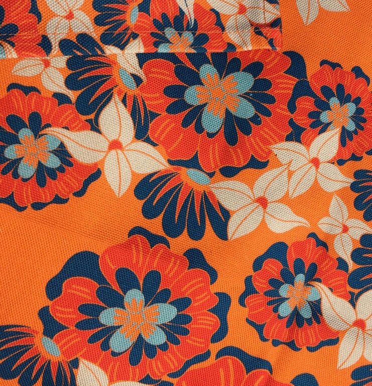 Sally Tettersell Designs - red and blue free spirit floral tea towel design details