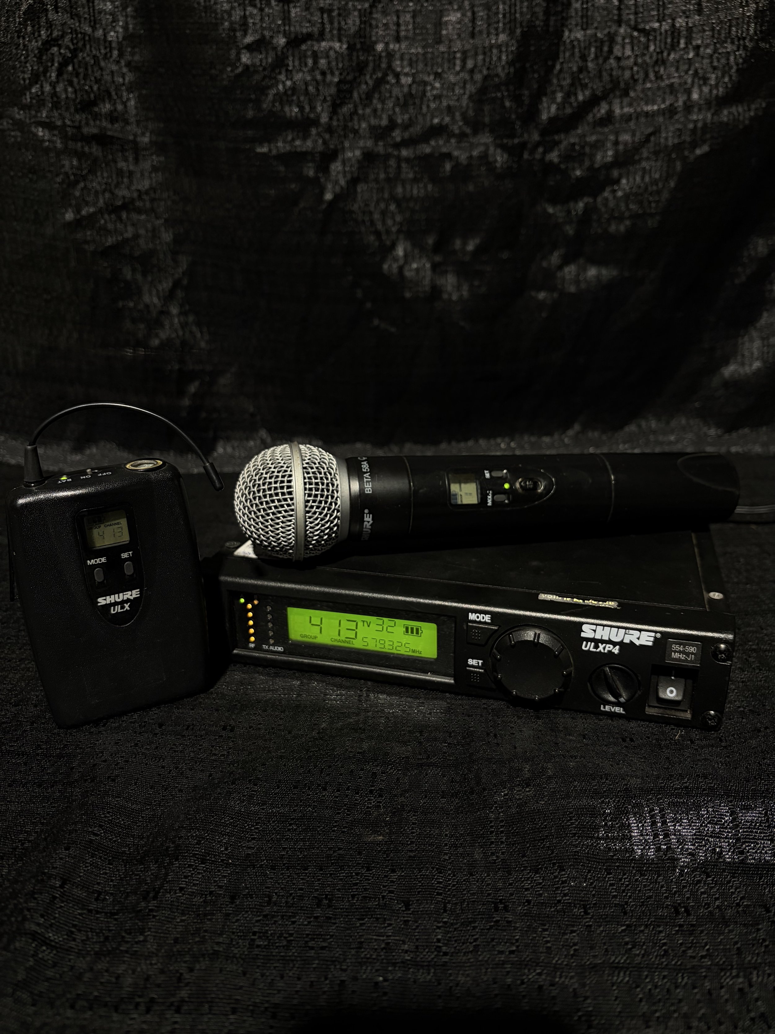 Shure ULX-P wireless with handheld and beltpack