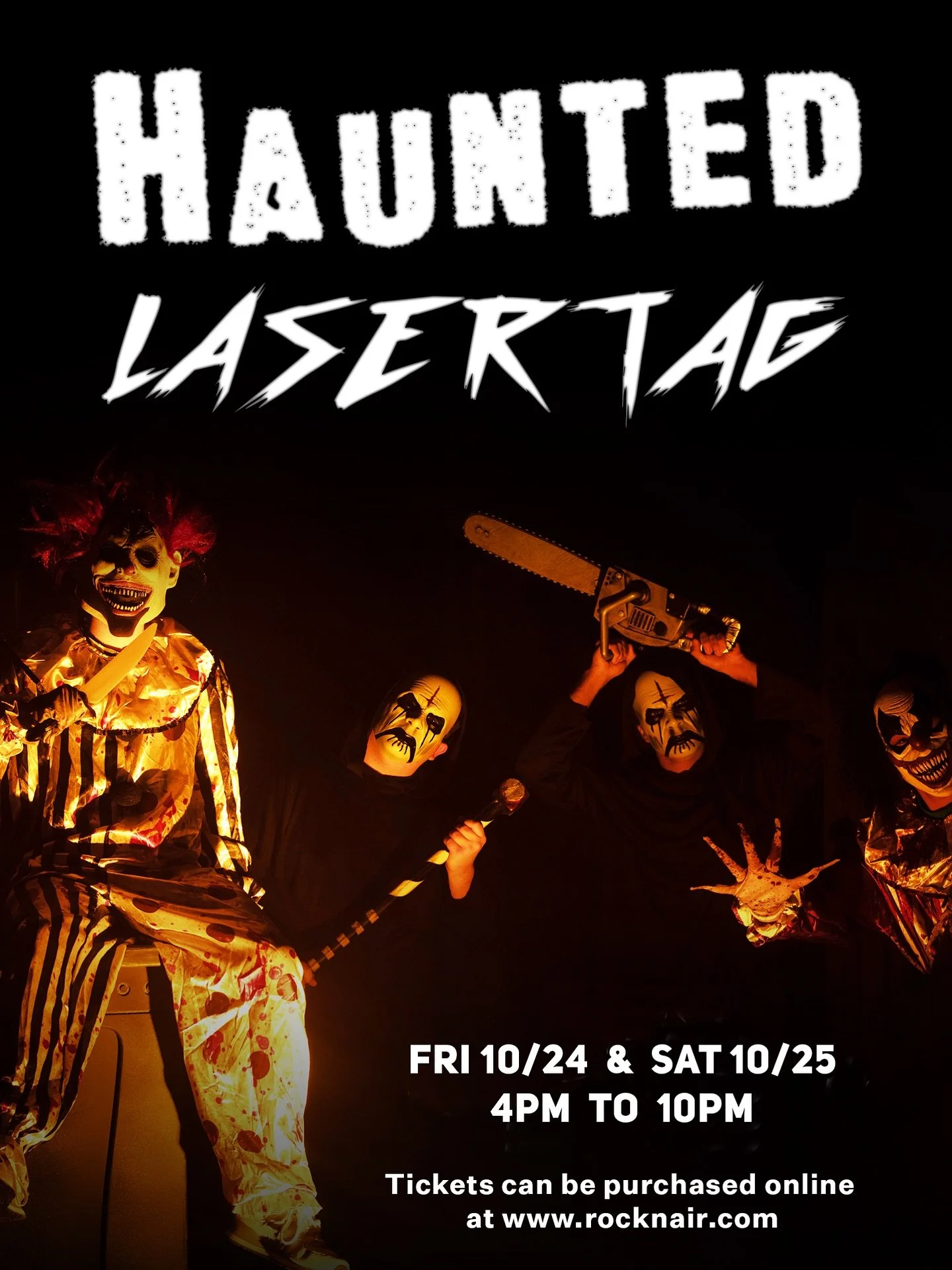 Haunted Laser Tag is back at The Great Indoors! 
🗓 Oct 24&ndash;25 | 4 PM&ndash;10 PM
Limited time slots available &ndash; get tickets at rocknair.com