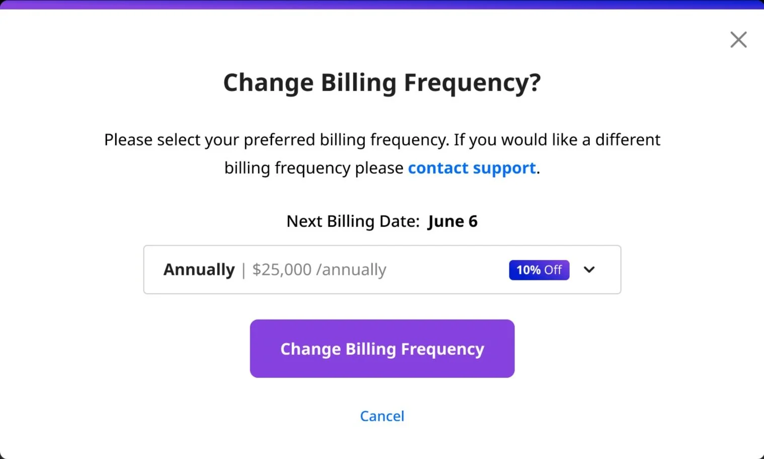 Billing Frequency Modal