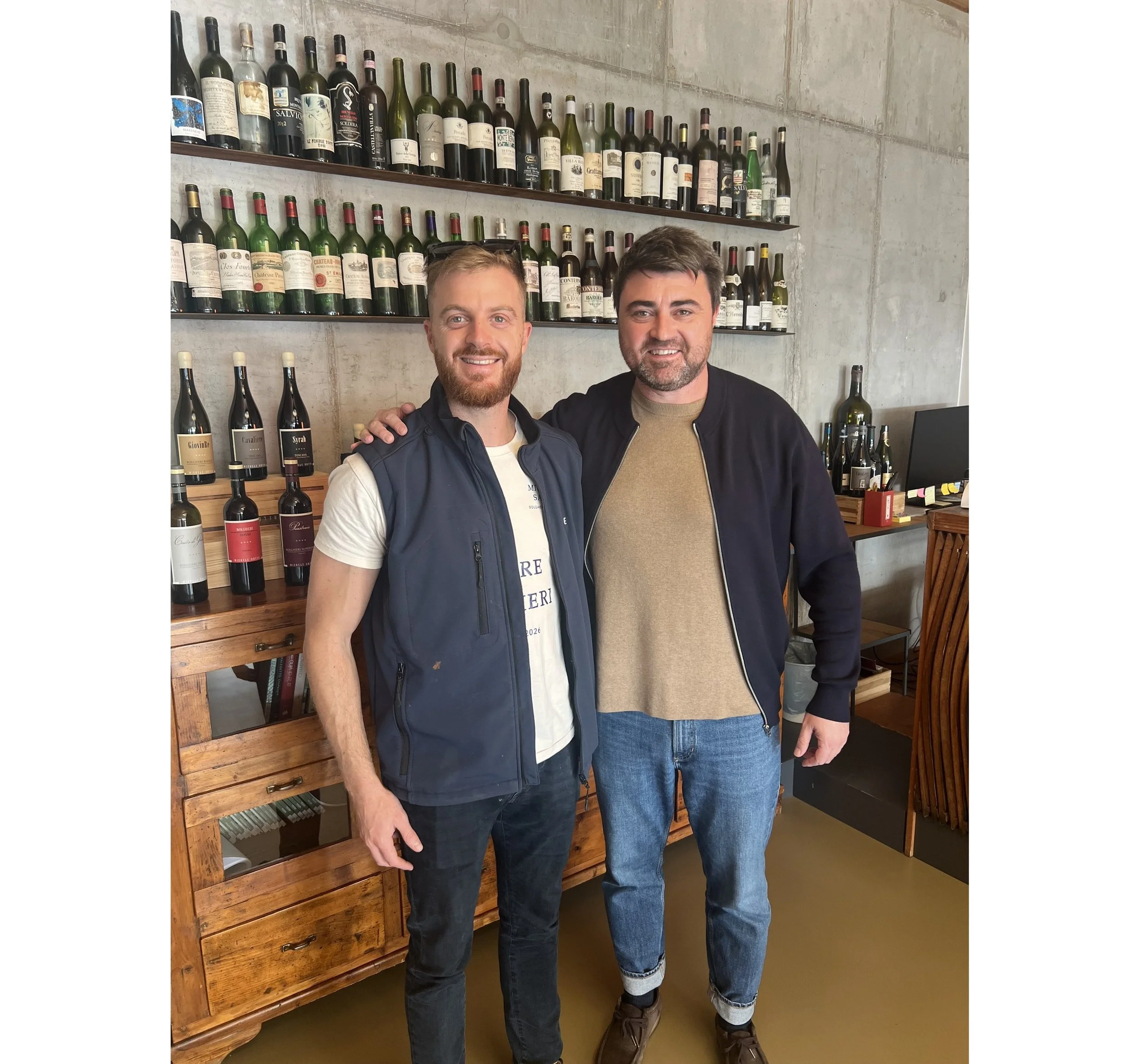 Svetoslav Stoyanov with Giacomo Satta in the Michele Satta tasting room