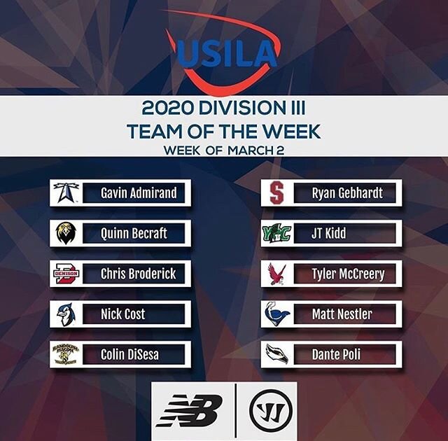 Congrats to 2018 alum and coach @tylermccreery21 on making the USILA D3 Team of the Week for @montclairstlax #themost #thatsthewaythunderrolls