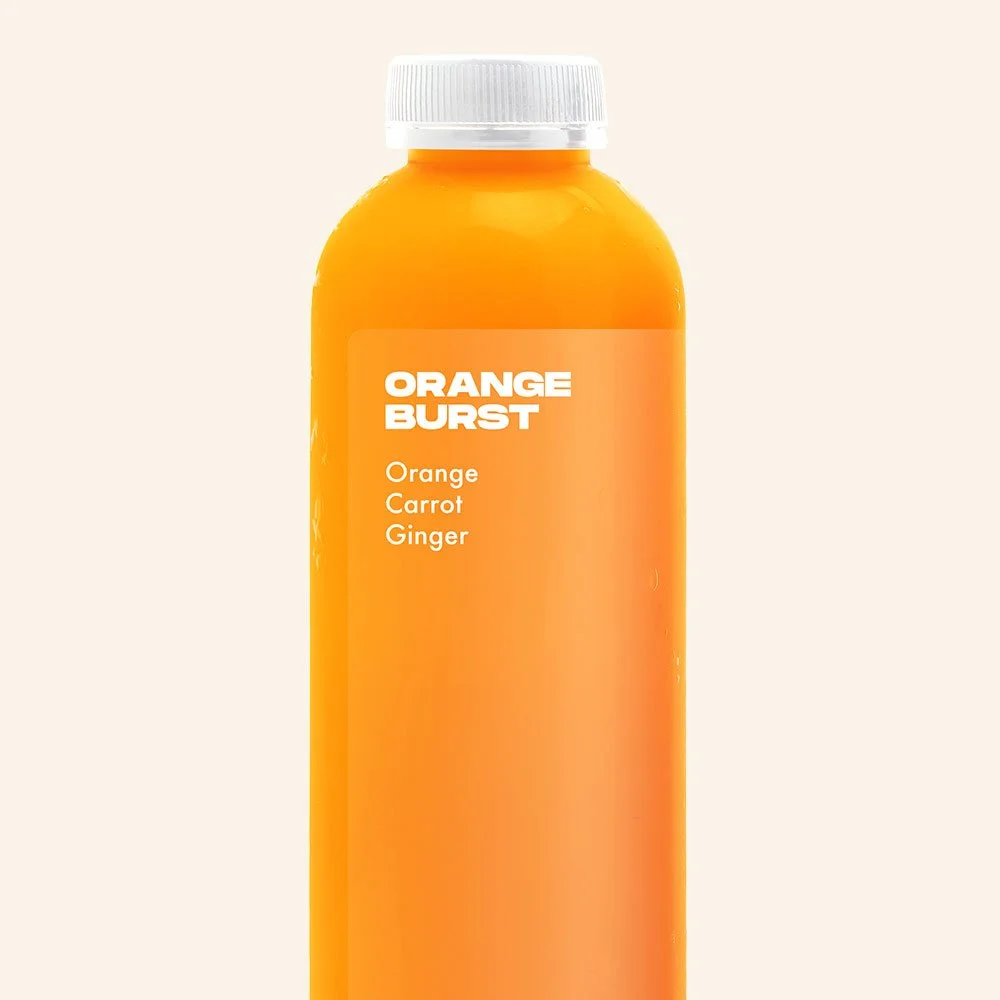 ORANGE BURST - Fresh Pressed Orange, Carrot and Ginger.