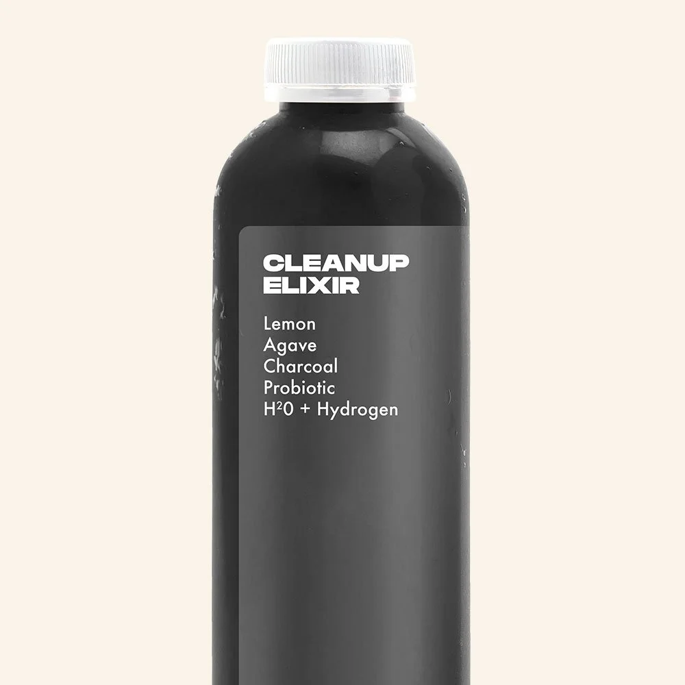 CLEANUP ELIXIR - Hydrogen water, Lemon, Agave, Activated Charcoal, Probiotic