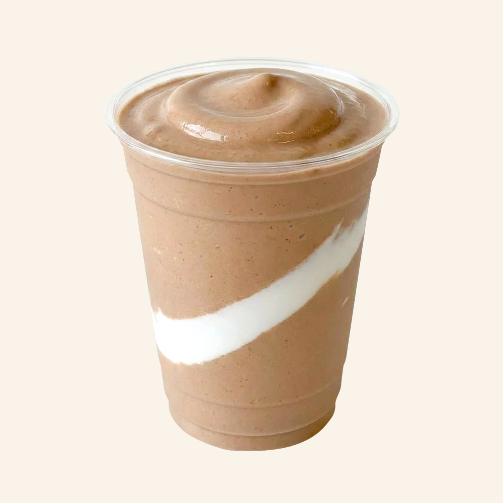 ALMOND JOY - Cacao powder, almond butter, banana, agave, coconut and almond milk.