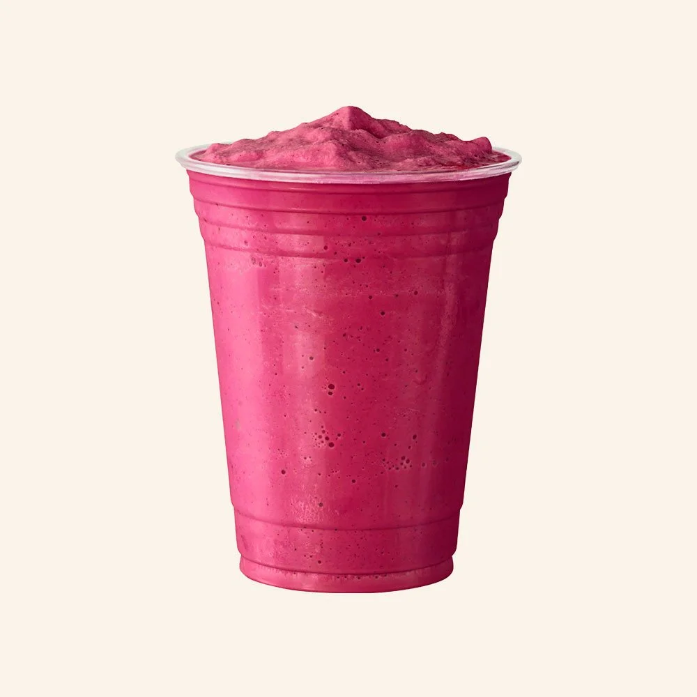 BERRYLICIOUS - Blueberry, strawberry, banana, orange juice.
