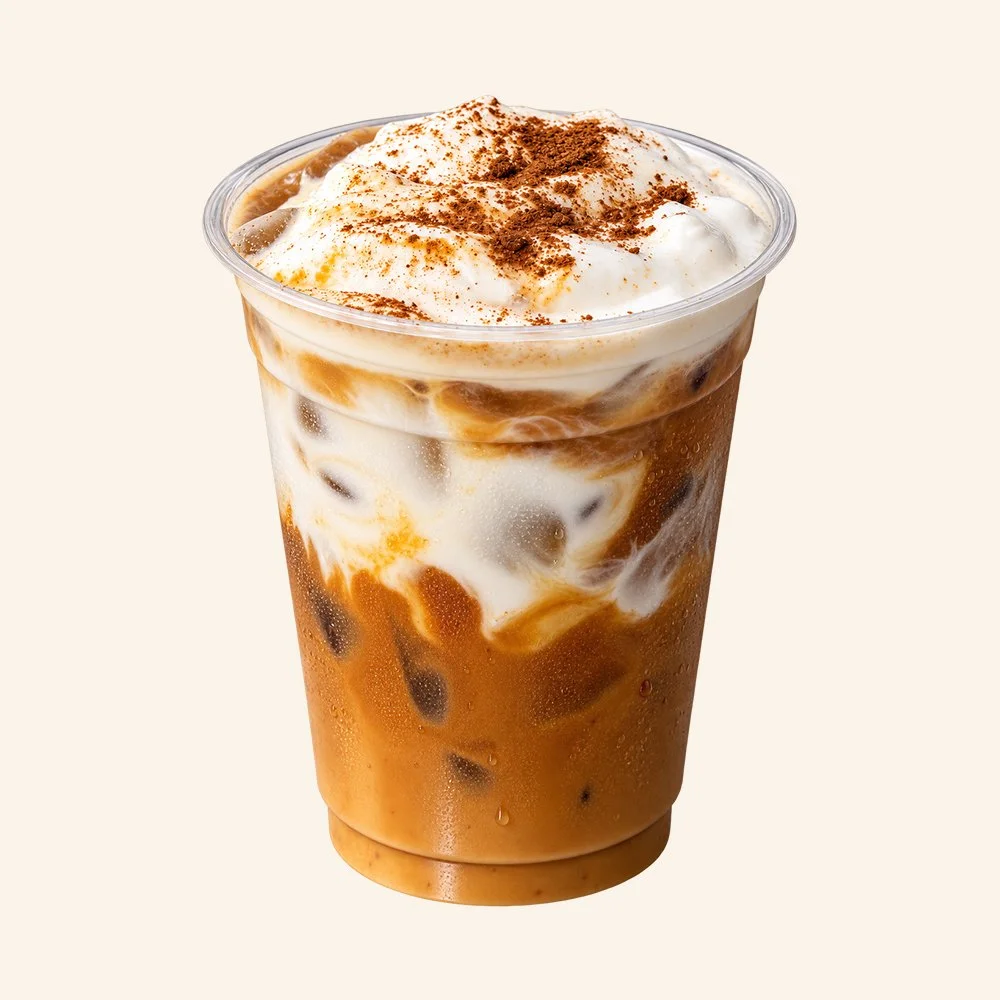 PUMPKIN SPICE - Organic pumpkin, vanilla, cinnamon, almond milk, organic espresso, agave, coconut pumpkin pie cold foam.