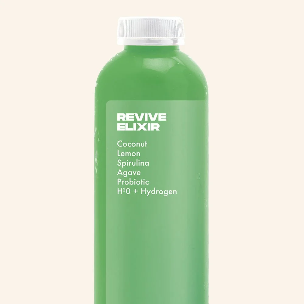REVIVE ELIXIR - Coconut, Lemon, Hydrogen water, Spirulina, Agave, Probiotic