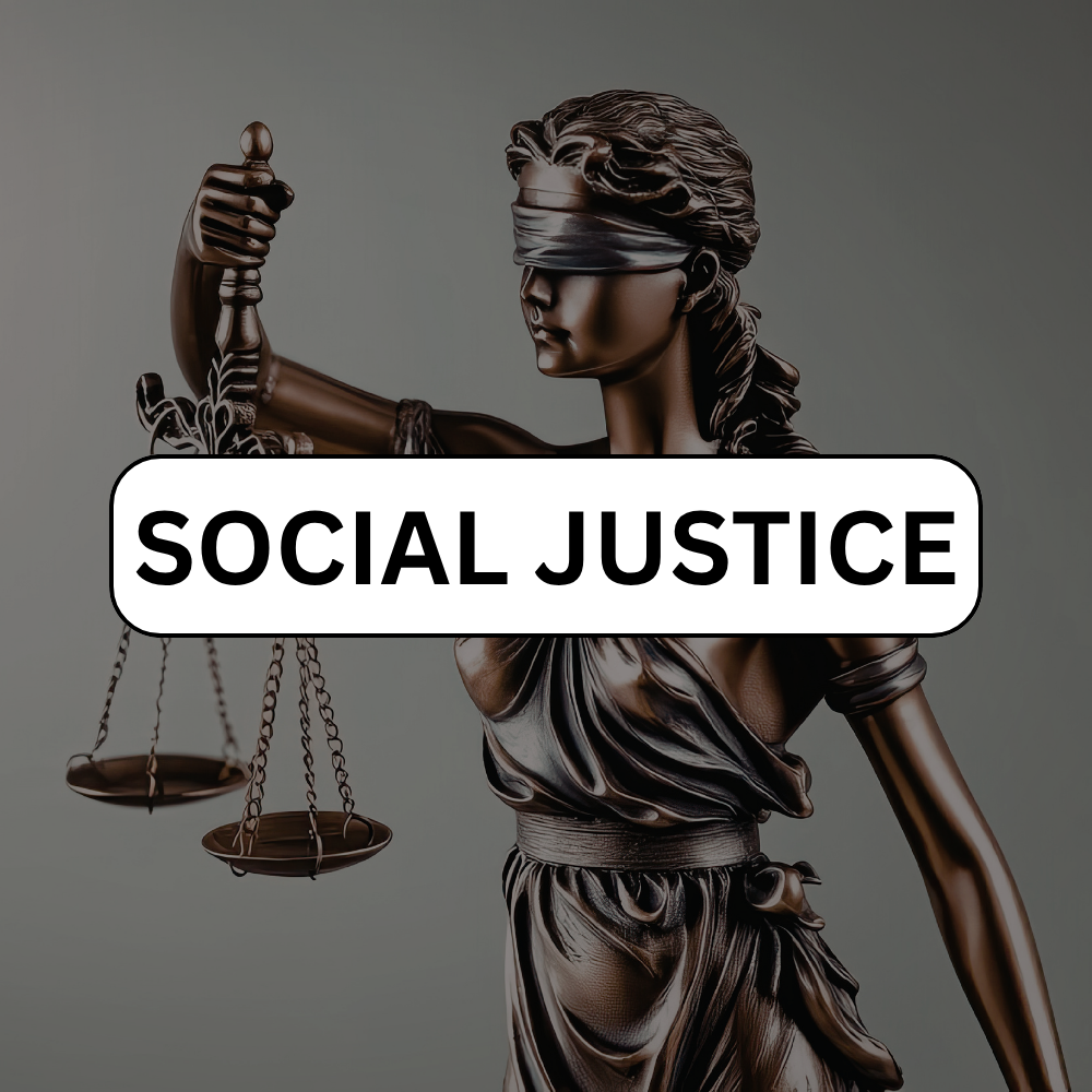 Social Justice. Lady Justice holding the scales of justice.