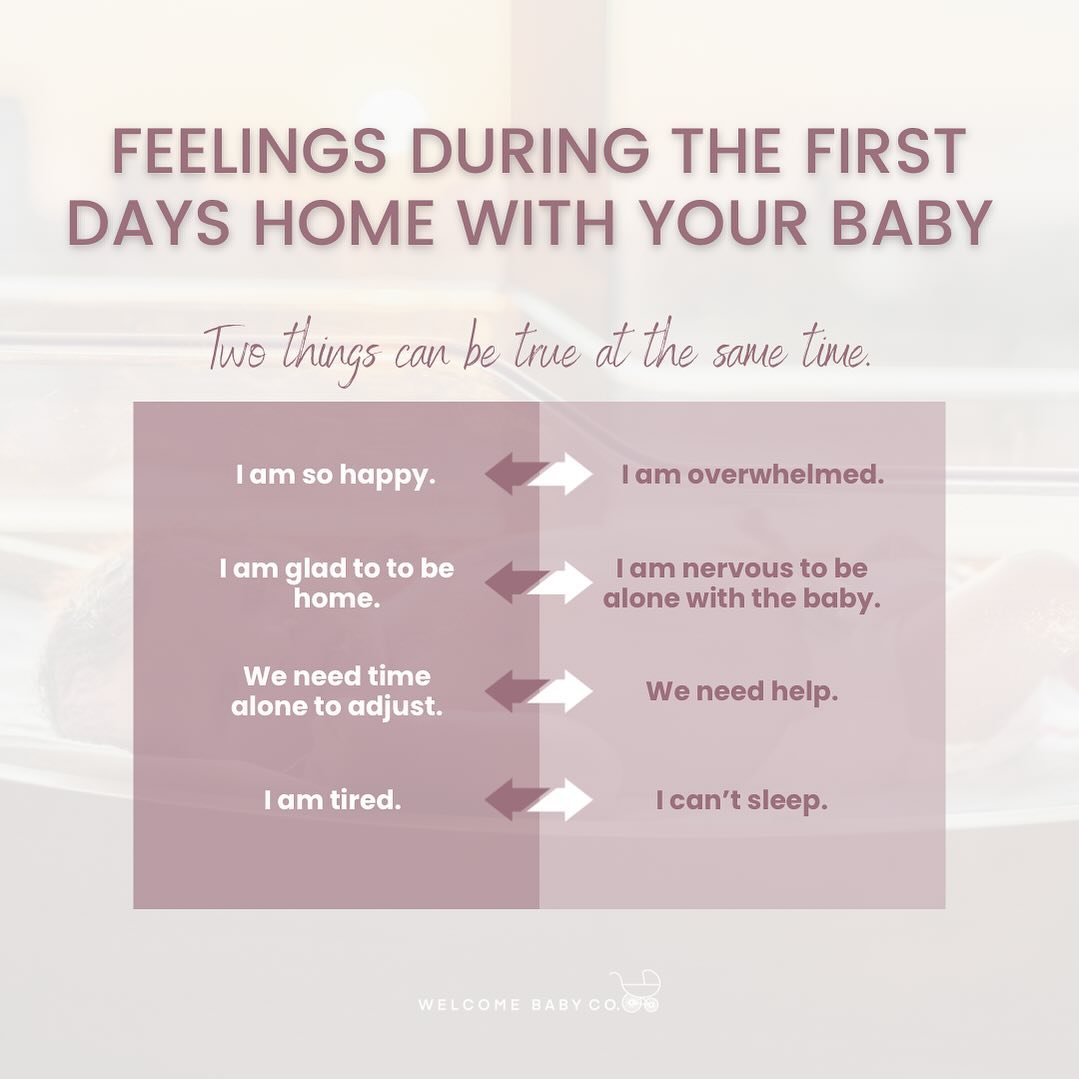 YOUR BABY IS HOME&hellip;

Bringing a baby home can be an exciting time. But it may also be accompanied by a rollercoaster of emotions that may feel confusing or even conflicting at times. Remember this is a big transition for you and your family. Ta