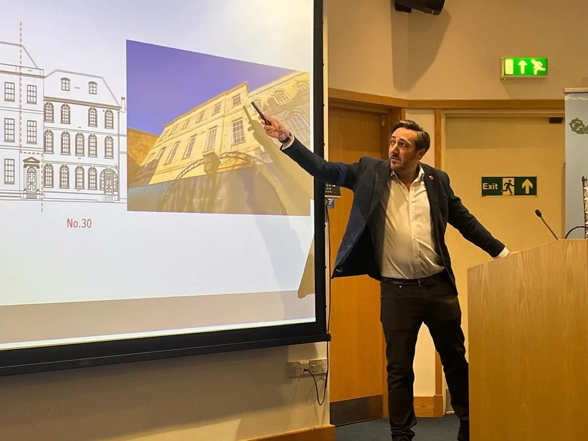 Charles was delighted to speak about the restoration of 30&ndash;32 Dollar Street at this year&rsquo;s @cirencesterhistoryfestival &mdash; with two sold-out talks hosted at the @coriniummuseum.

It was a pleasure to share the story behind returning t