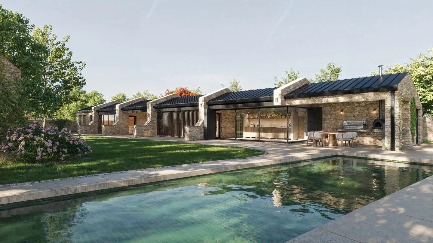Planning approval received! ✅

This new leisure building is set within the grounds of a listed manor house and is a contemporary interpretation of the original piggeries that were once there.

We&rsquo;re excited to be getting started on this project