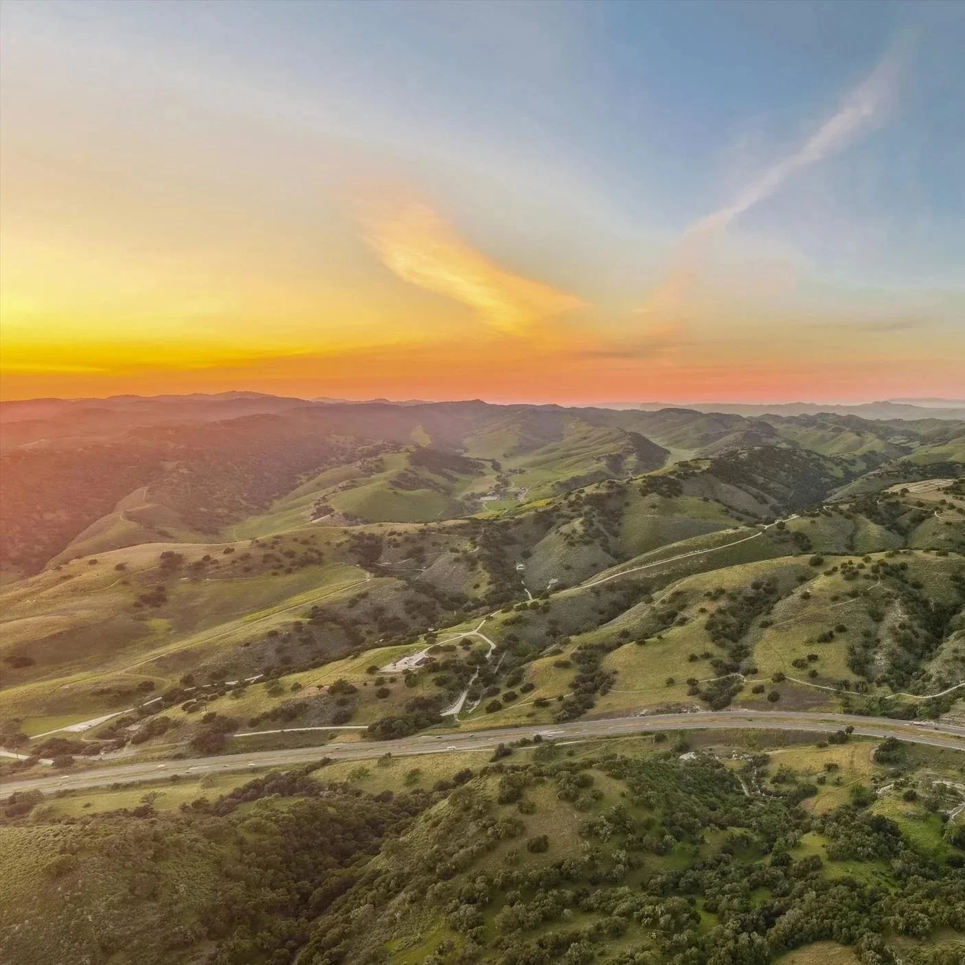 Sunset over HTH Ranch, Buellton, California