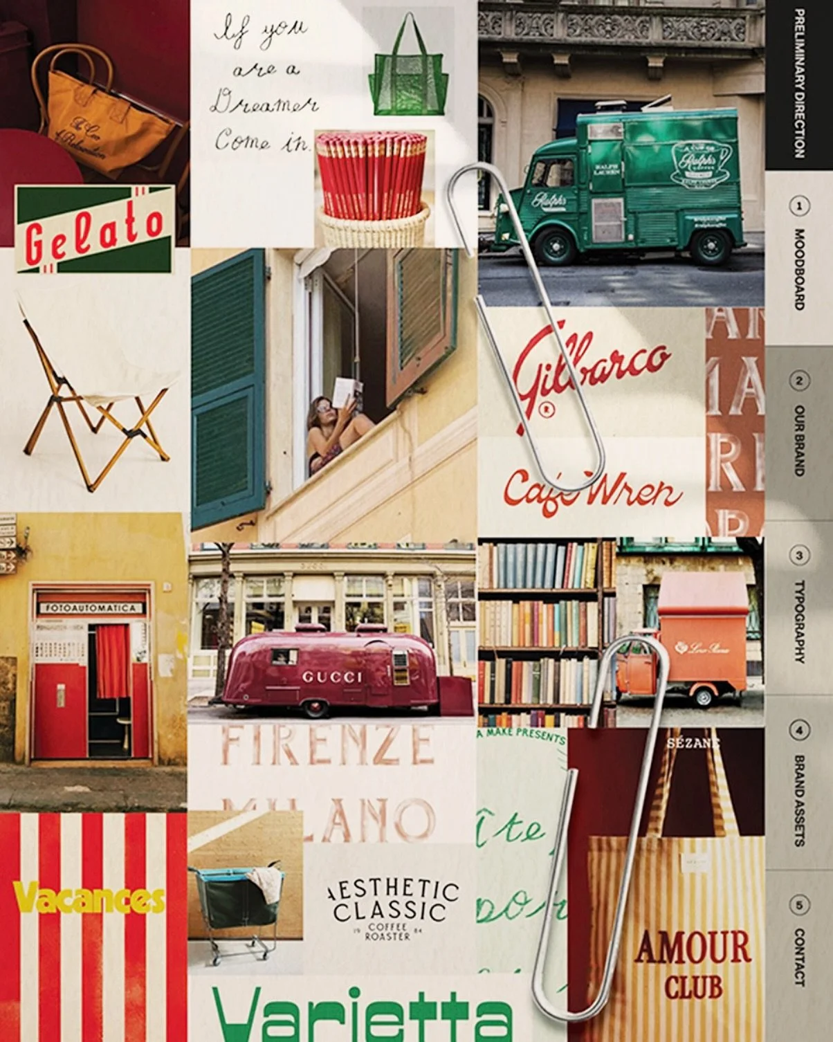 Initial moodboard for @flatbed_fiction The Rolling Pop-up Bookshop in Newport Beach, Rhode Island 📎 

we are sharing the final branding with you tomorrow 📕 ✏️