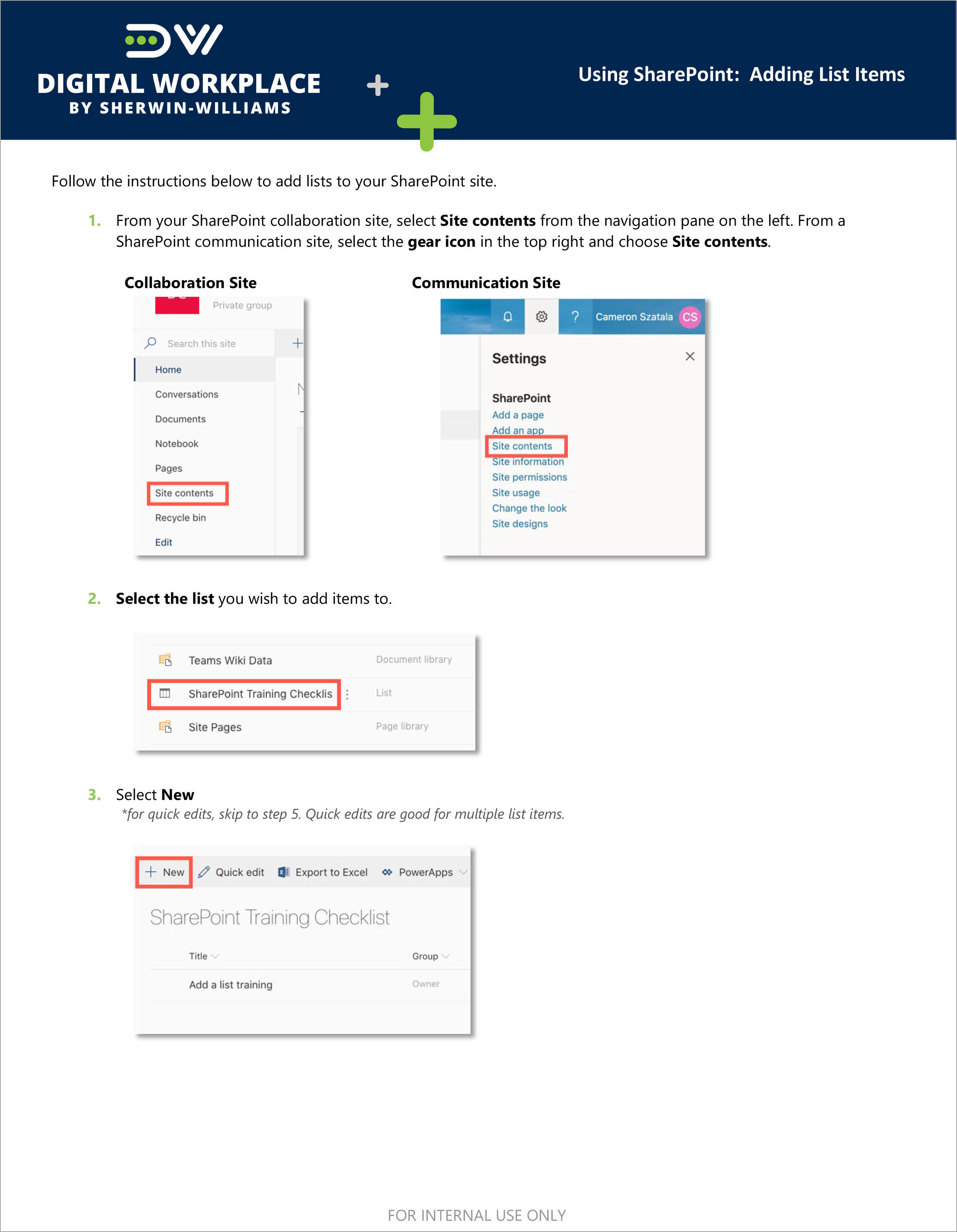SharePoint: Adding List Items
