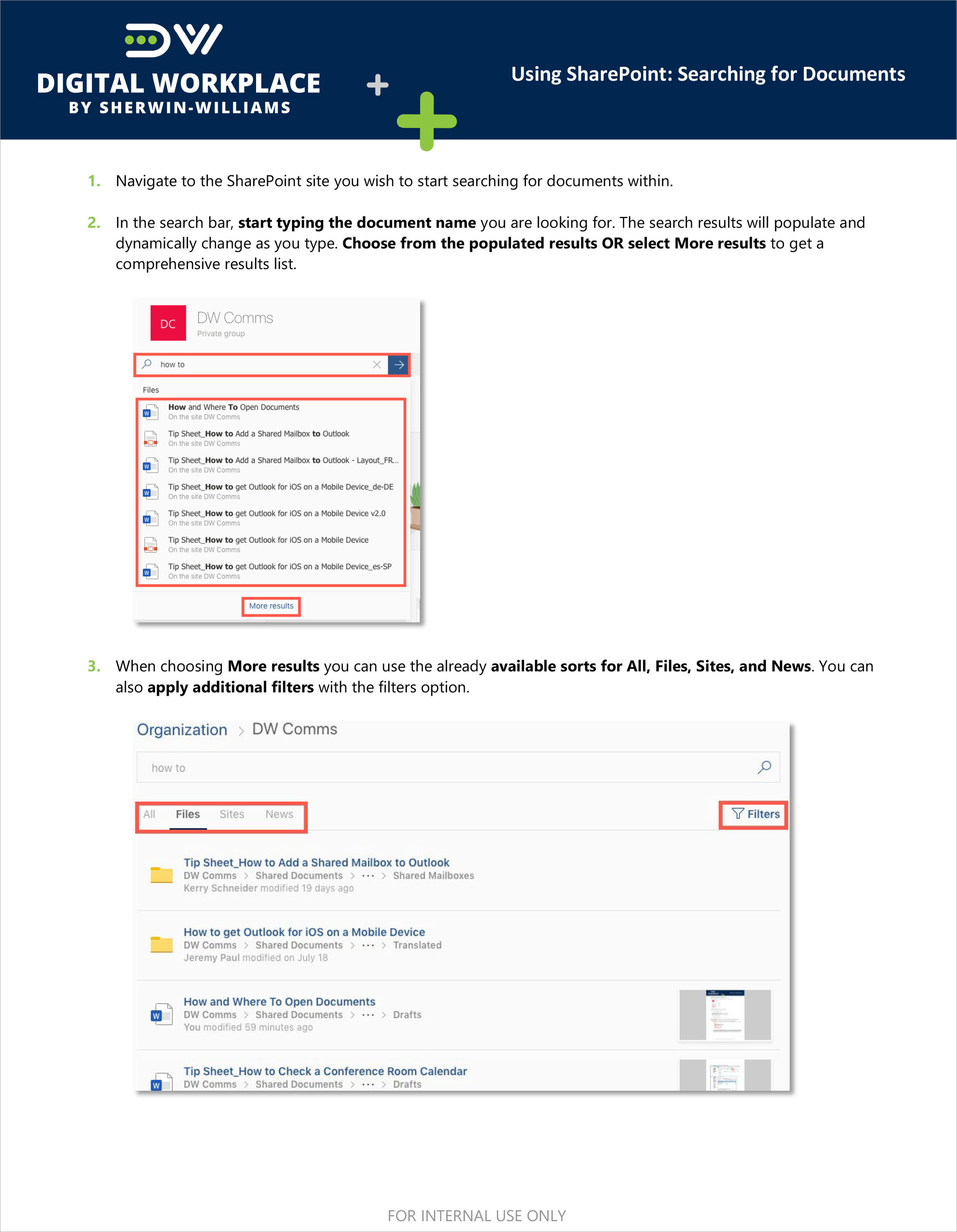 SharePoint: Searching for Documents