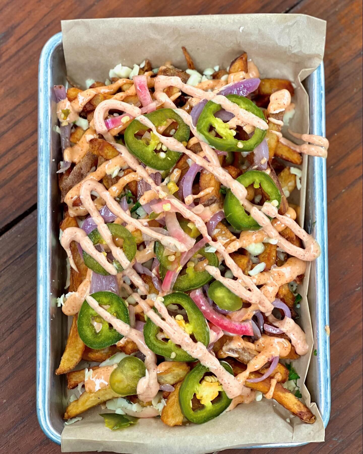 Join us for lunch 11am - 2pm 
Try our Hideaway special loaded fries: swiss cheese, sauteed onions, bread &amp; butter jalapenos, special sauce