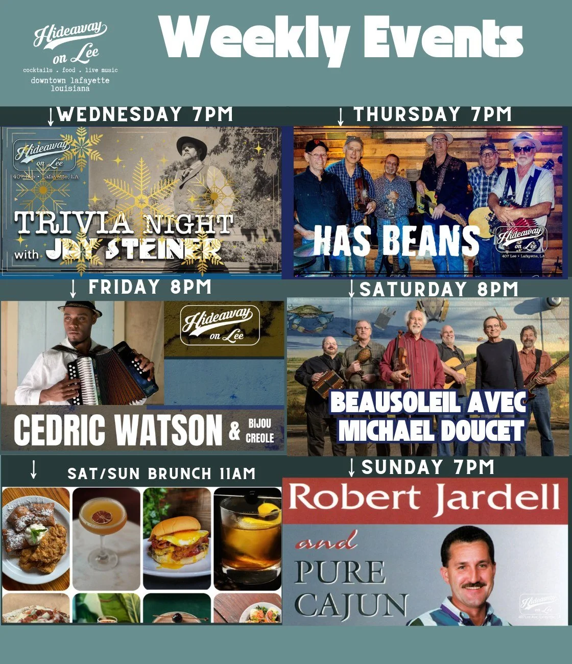 This week at Hideaway on Lee!