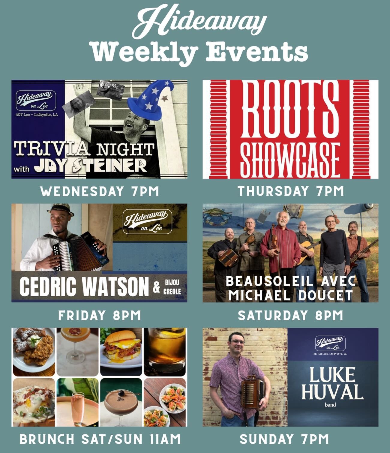 We are back at it and kicking off the week with trivia Wednesday night. Thursday&rsquo;s Ragin&rsquo; Roots showcase features Saint Street Songsters and Ragin&rsquo; Blues.