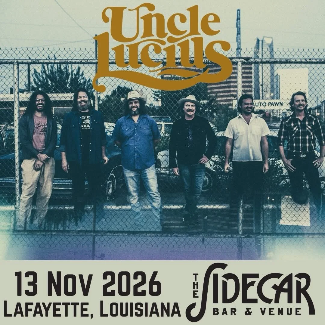 Show Announcement at our sister venue, @thesidecarlafayette 
Uncle Lucius brings their signature brand of gritty, soulful roots rock to the Sidecar stage for an unforgettable live performance. Known for their commanding showmanship and deep Texas blu