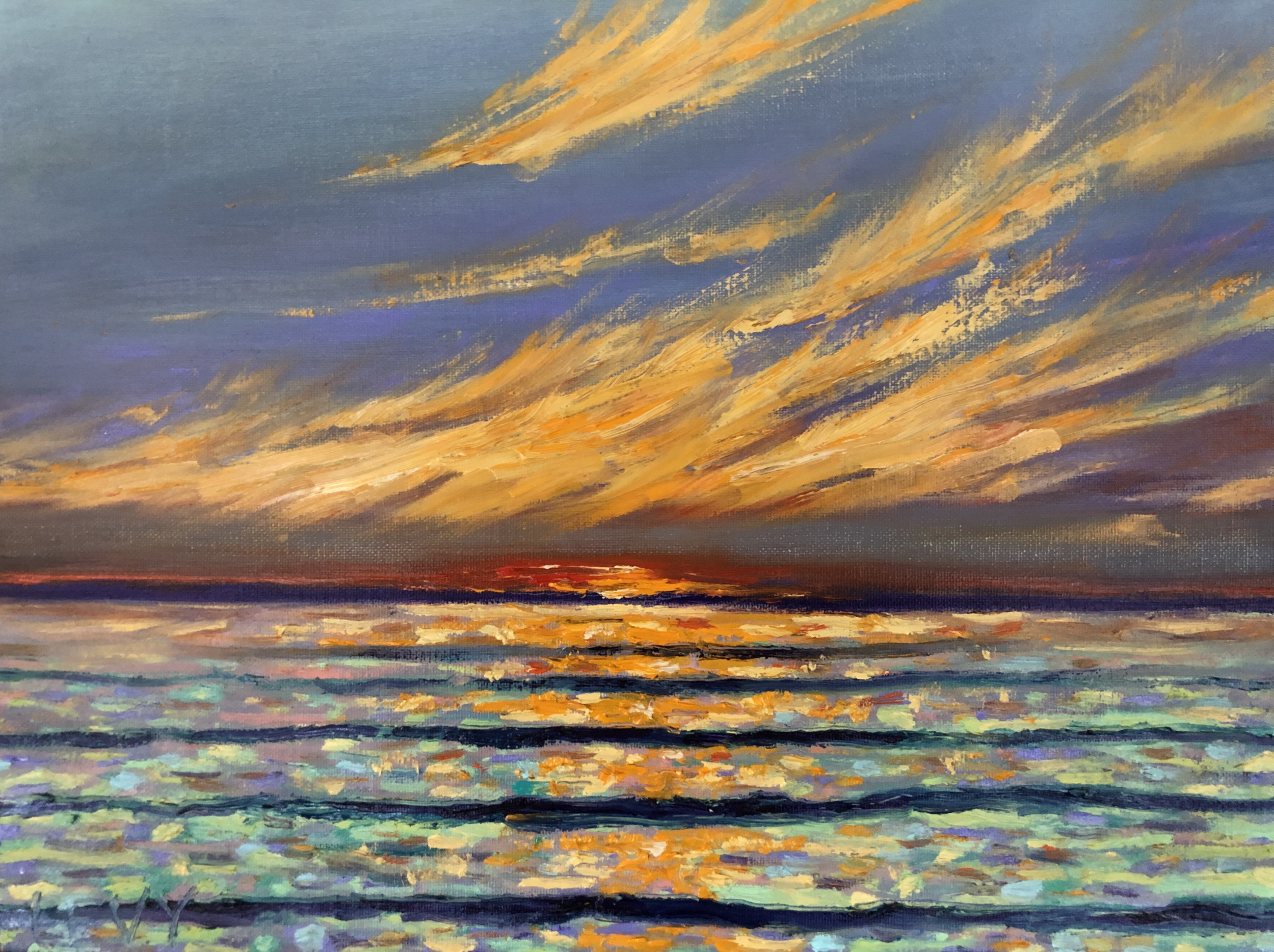 Winter Sunset   |   Oil on Canvas Panel   |   12" x 16"   |  January 2022