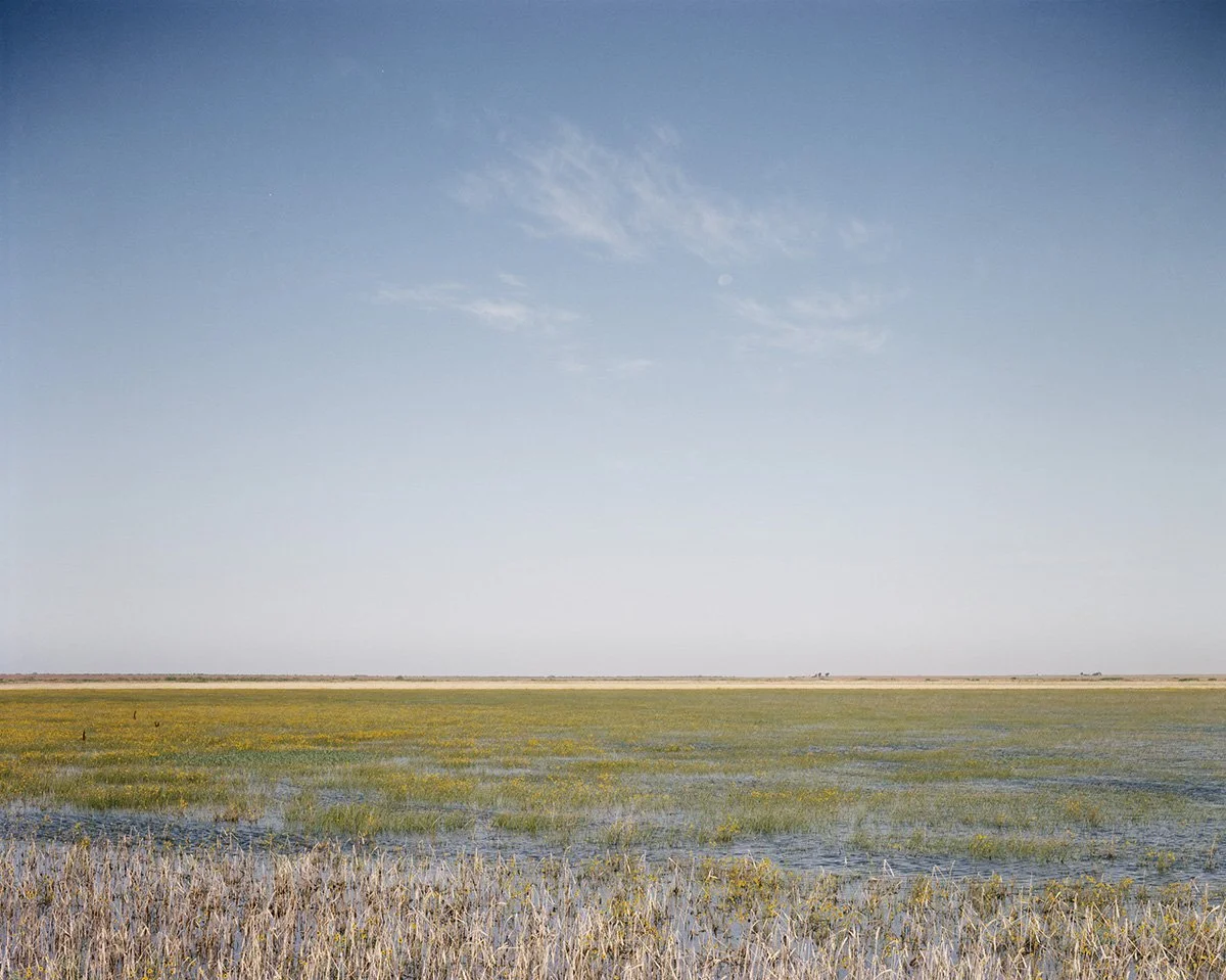 Peter Brown: Horsetail Clouds and Moon, Post, Texas, 1992