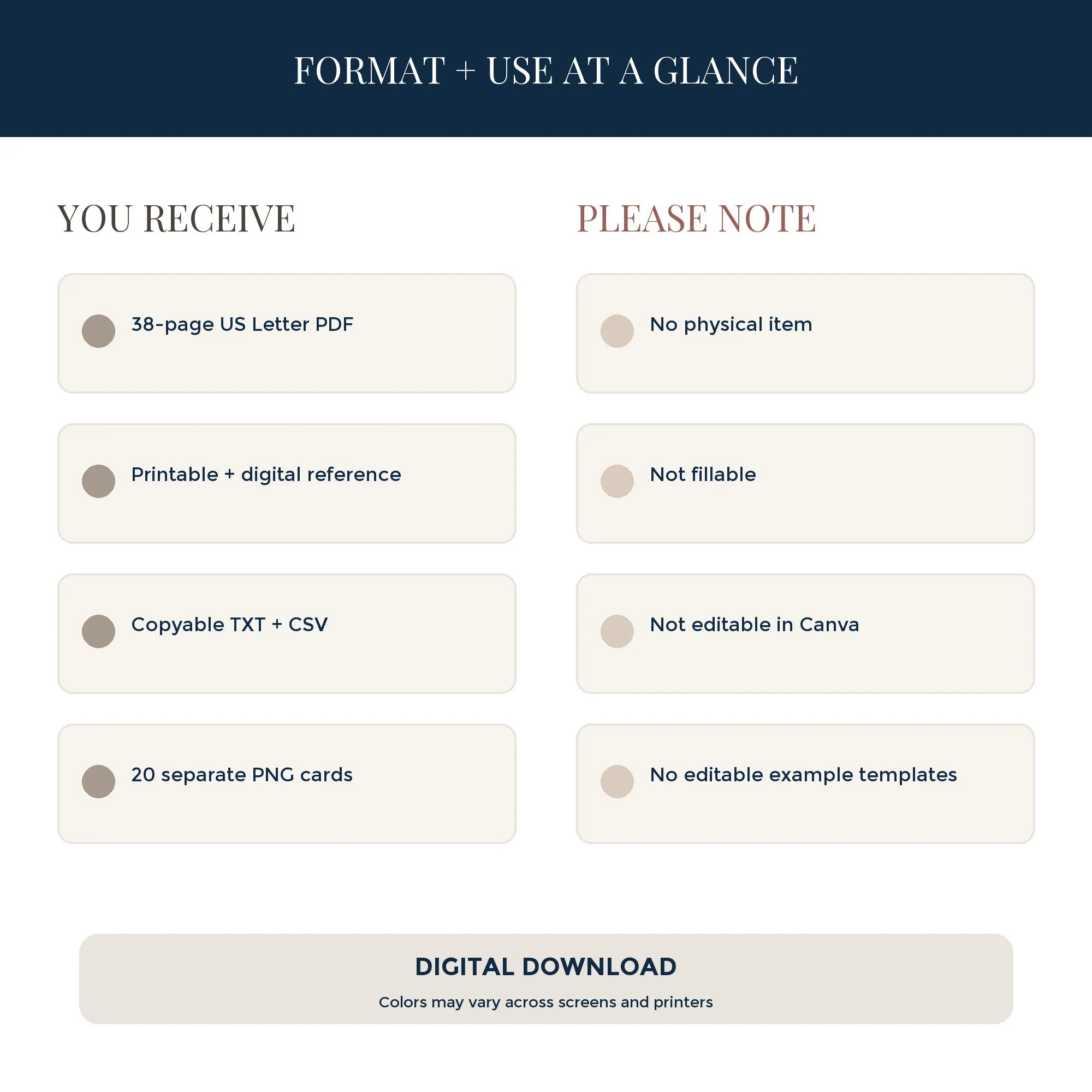 Modern Neutral digital workbook format and use information for screen, print, and compatible PDF annotation.