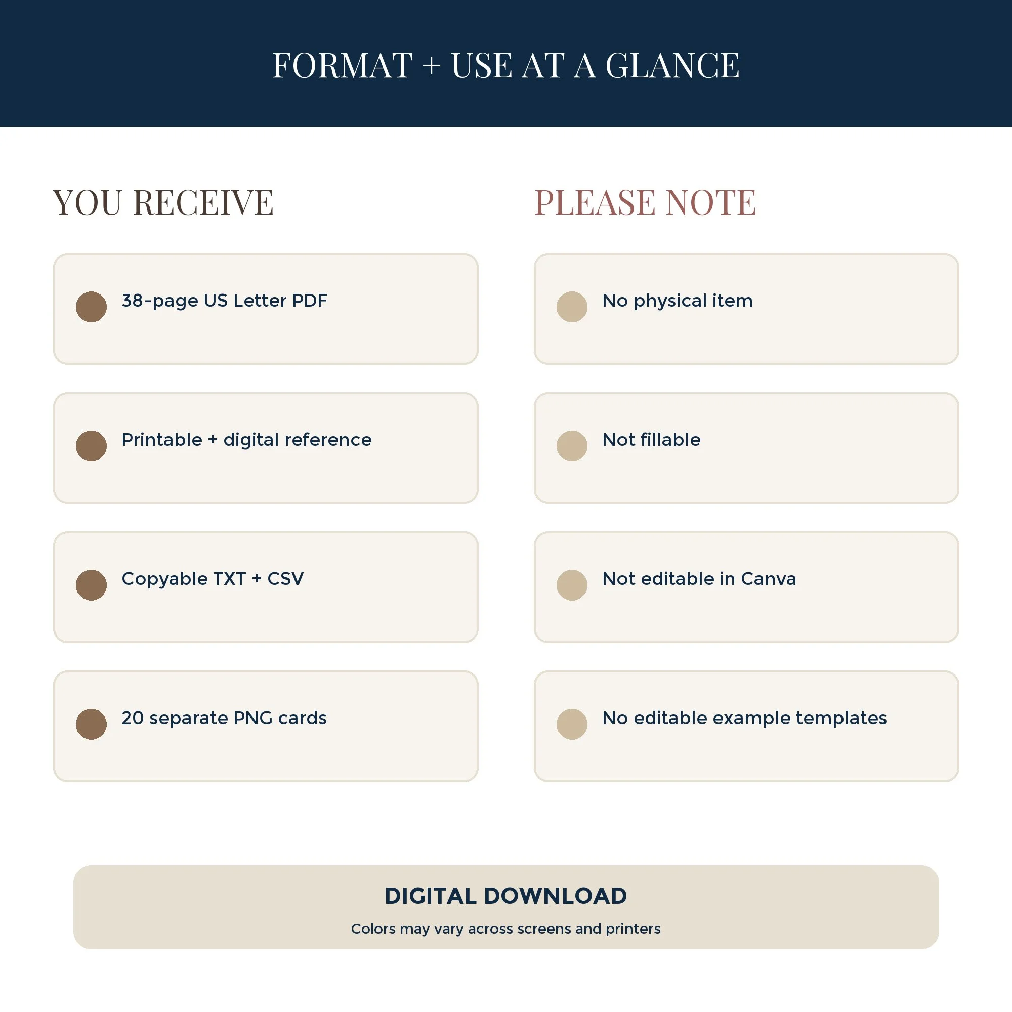 Vintage Library digital workbook format and use information for screen, print, and compatible PDF annotation.