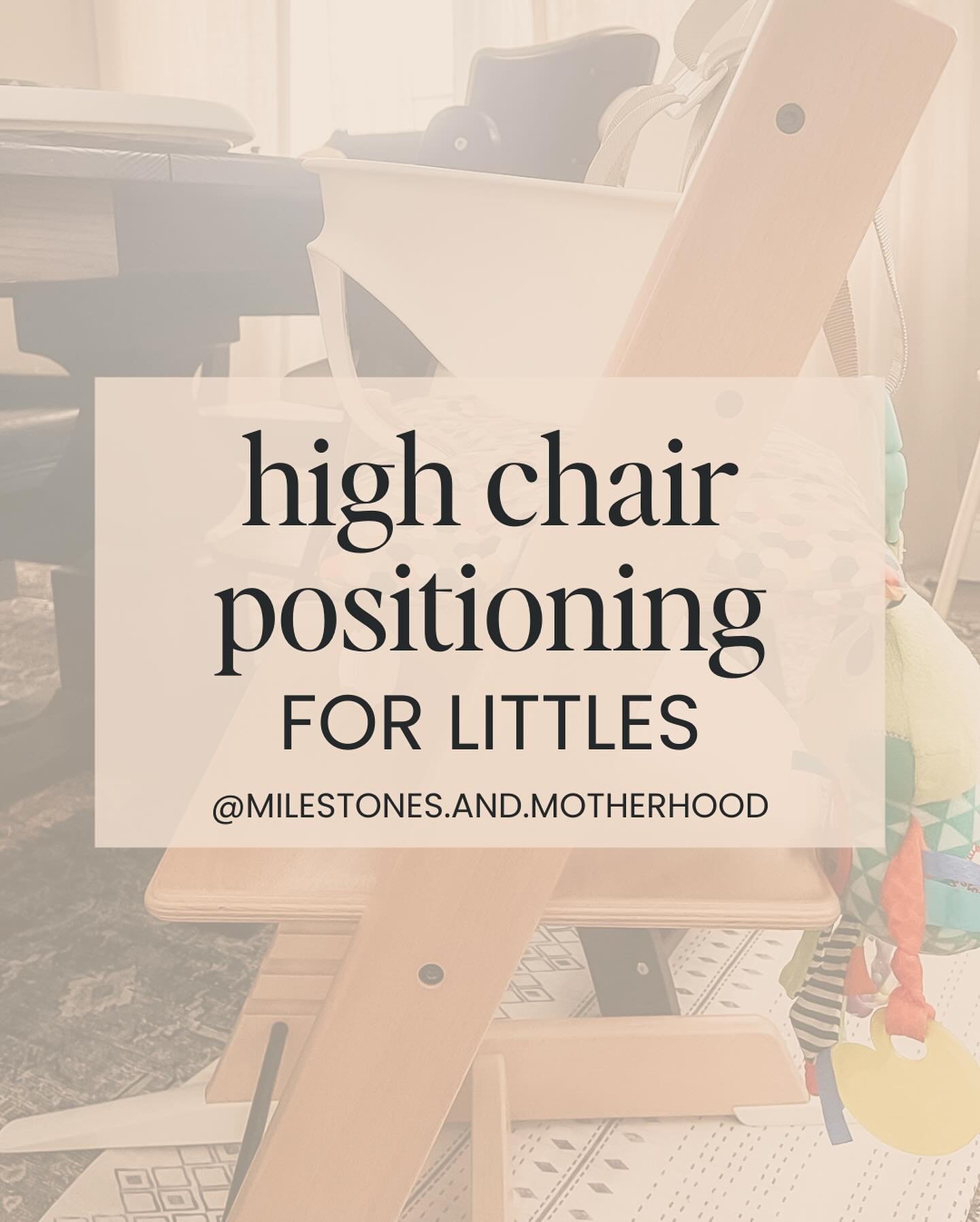 Let&rsquo;s talk about ideal positioning in highchairs!

While these are *IDEAL*, please don&rsquo;t panic if these don&rsquo;t work for your child for whatever reason. They&rsquo;re MOST important for a child that may have lower muscle tone, lower c
