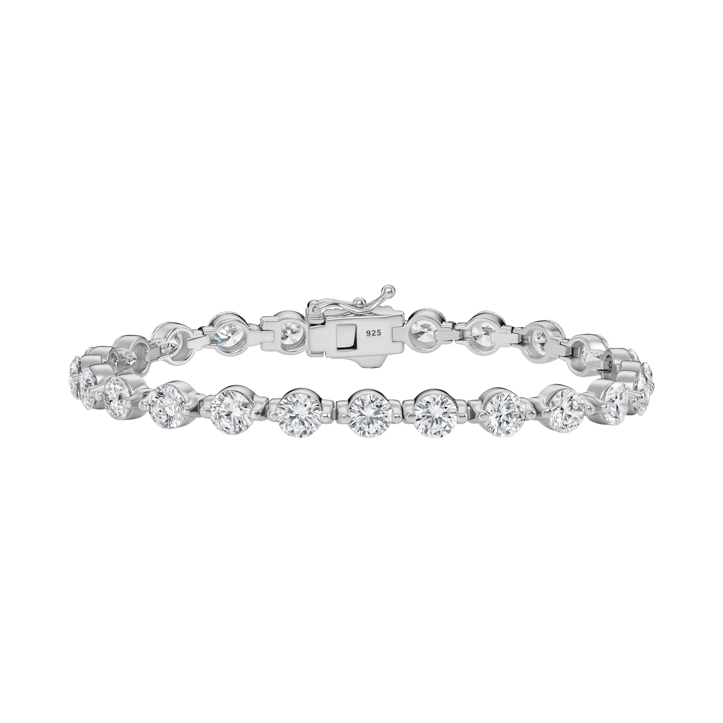Cubic Zirconia & Platinum Over Sterling 2-Prong, 5mm Tennis Bracelet