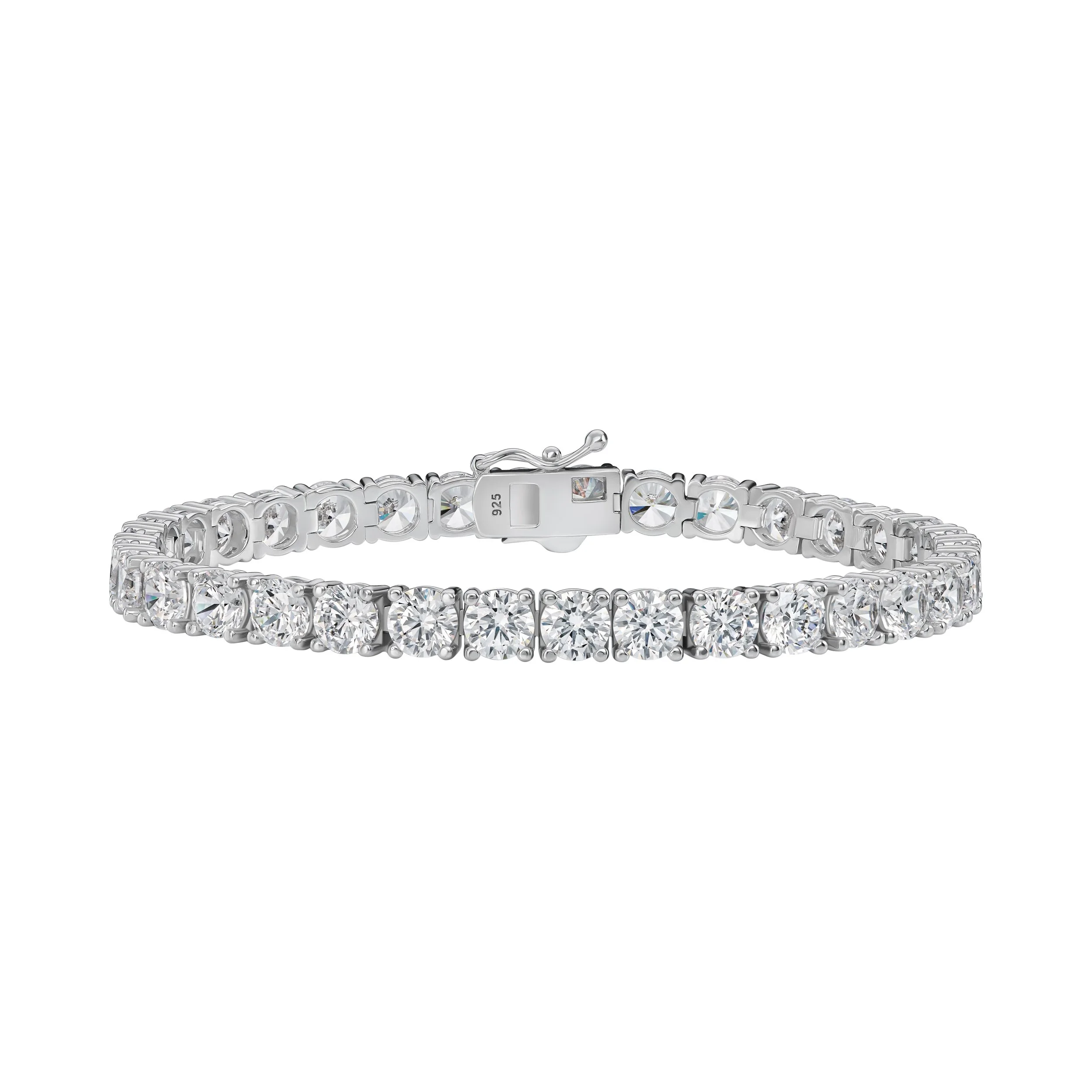 Cubic Zirconia & Platinum Over Sterling 4-Prong, 5mm Tennis Bracelet