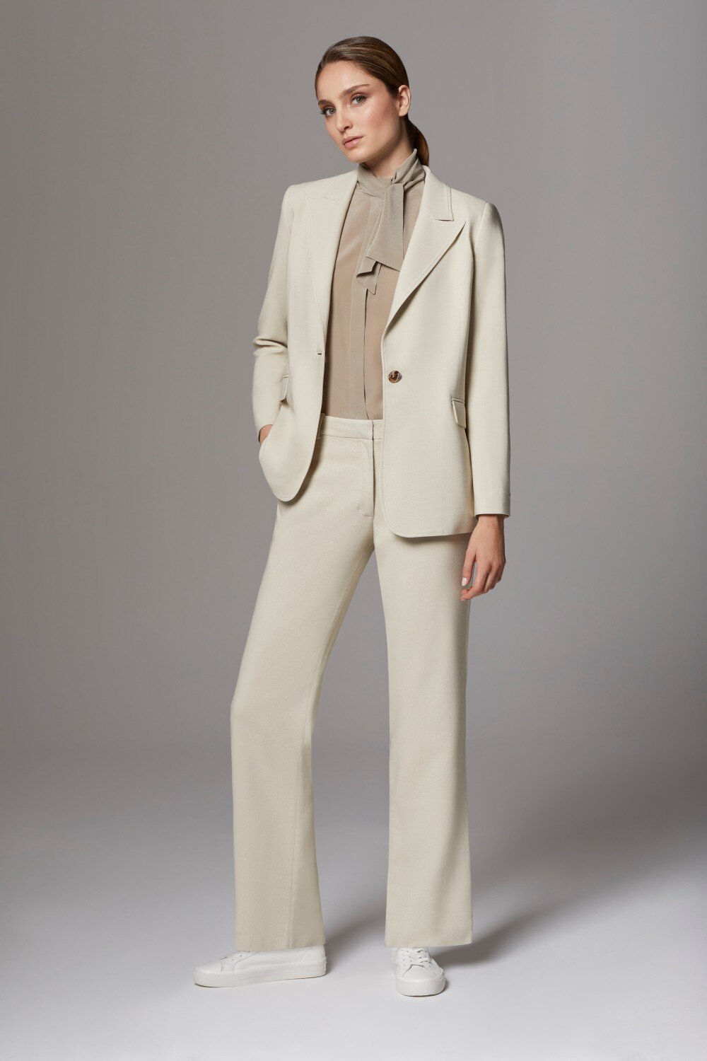 cream longline blazer