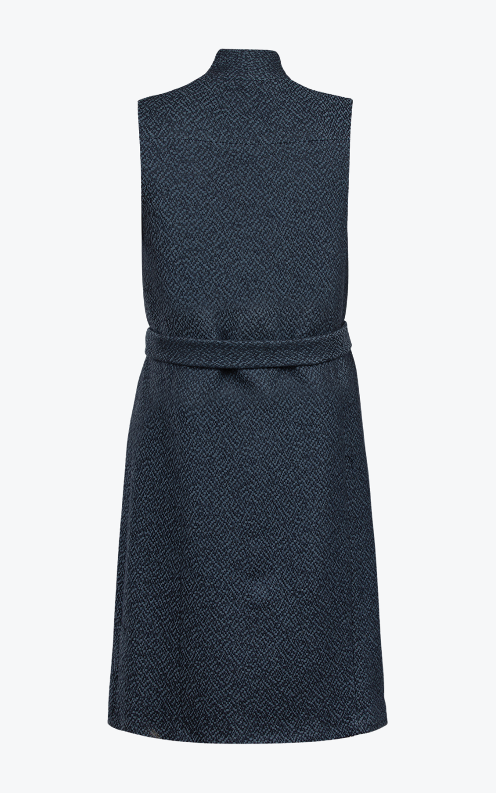 navy blue sleeveless jacket