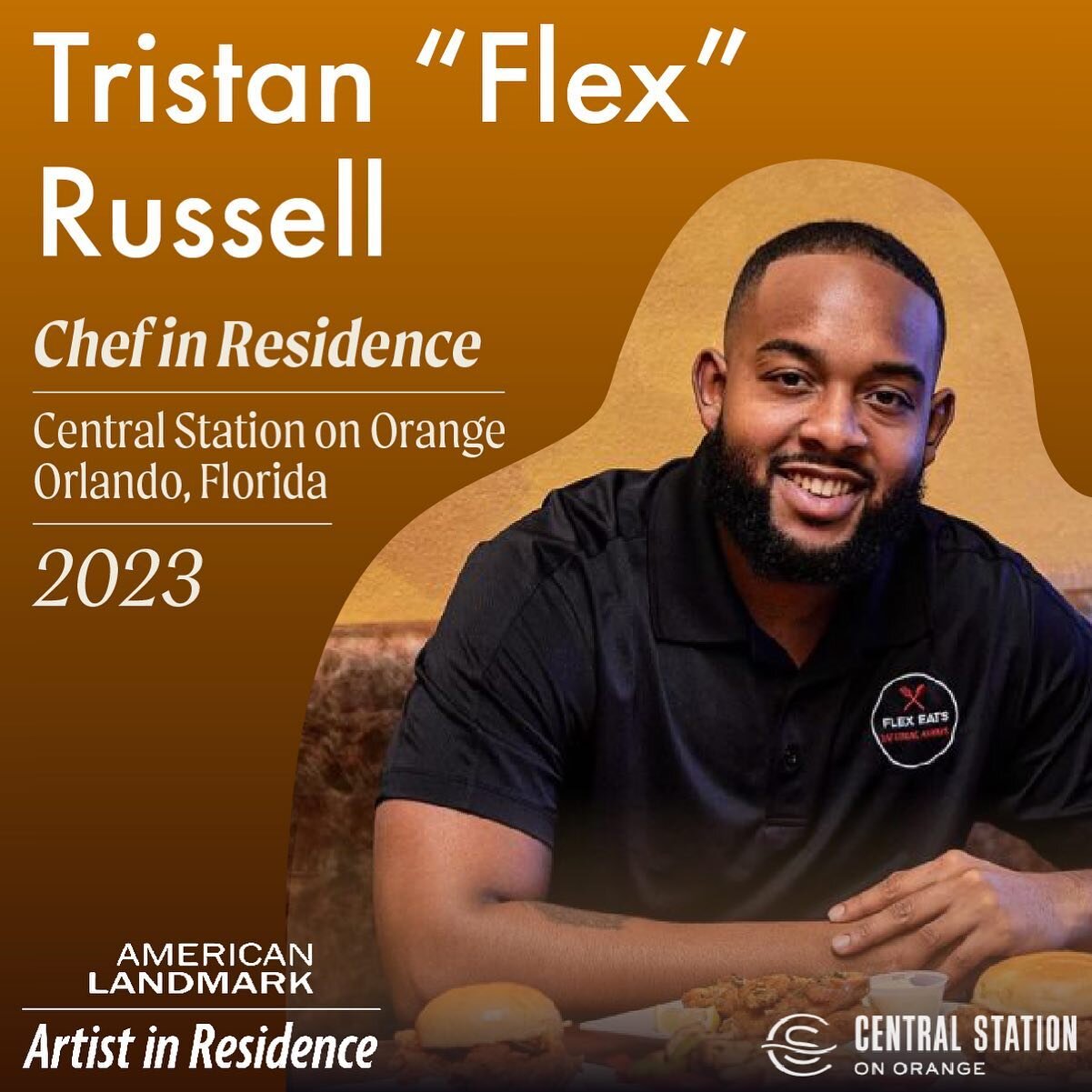 American Landmark: Artists in Residence is pleased to introduce Orlando-based chef and content creator, Tristan Russell, as our newest resident *culinary* artist. Better known as &ldquo;Flex&rdquo; or by his business name, Flex Eatss, he started his 