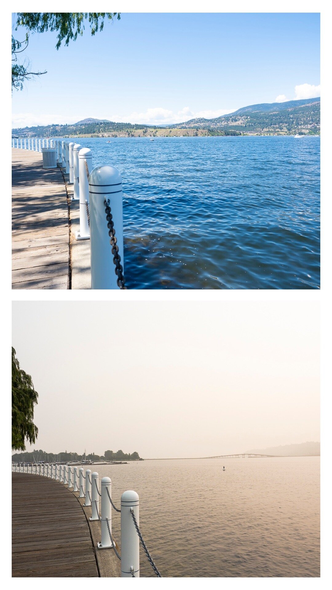 smoke covering the lake in 2020