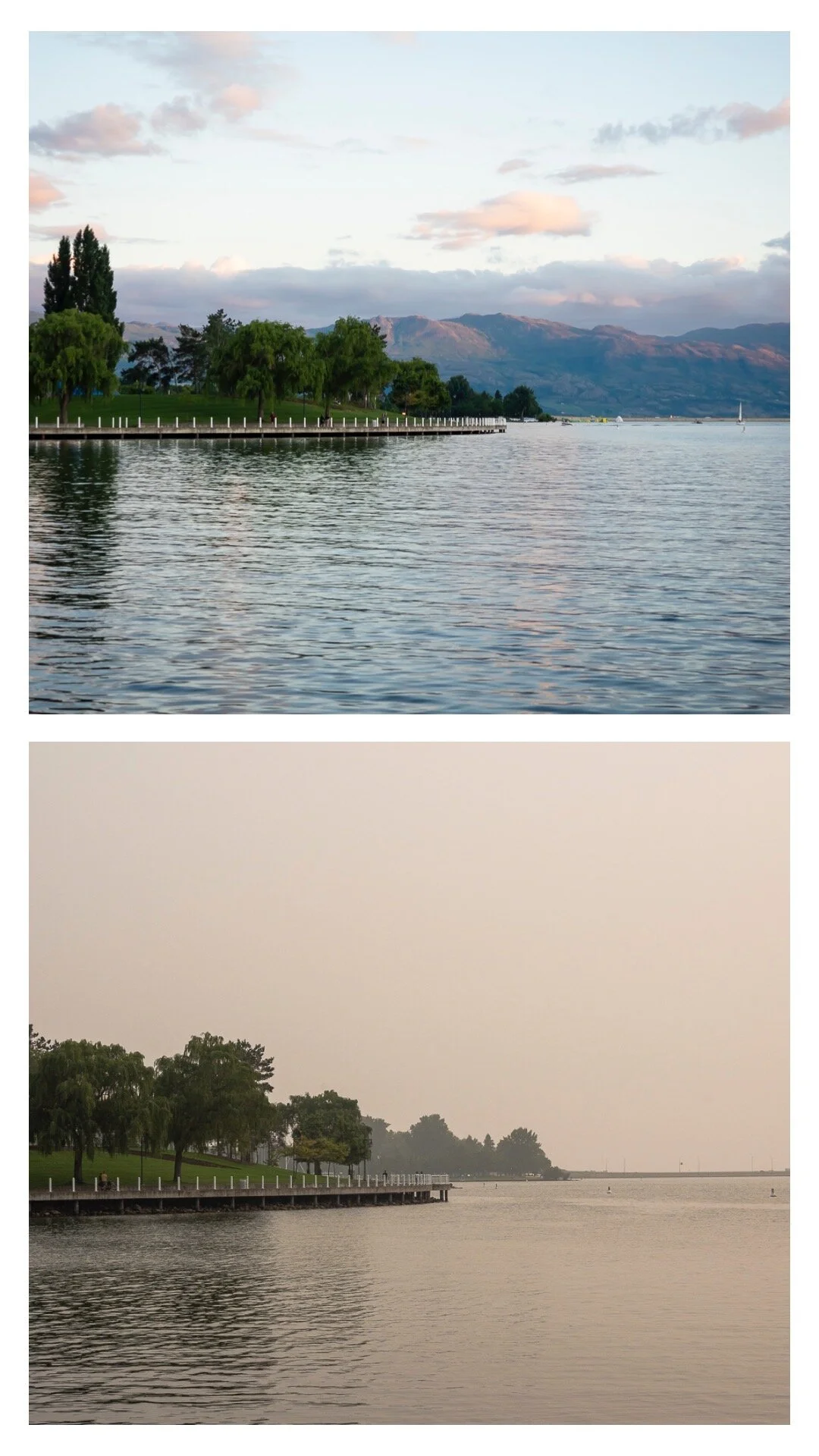 smoke in 2020 covering the lake