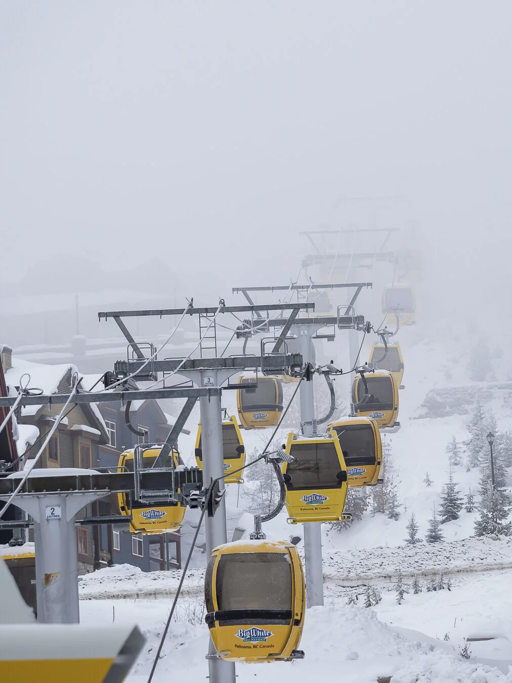 This is a photo of the gondola’s at Big White going up and down - on this day it was particularly foggy so it added interesting dimension and atmosphere to the photo!ISO 250 | f/3.5 | 1/400