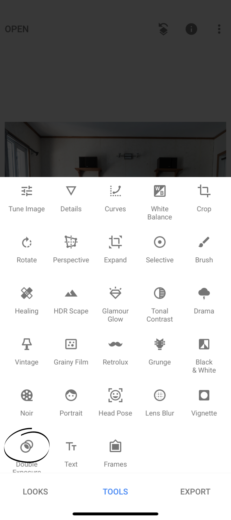 Under ‘Tools’ select ‘Double Exposure’
