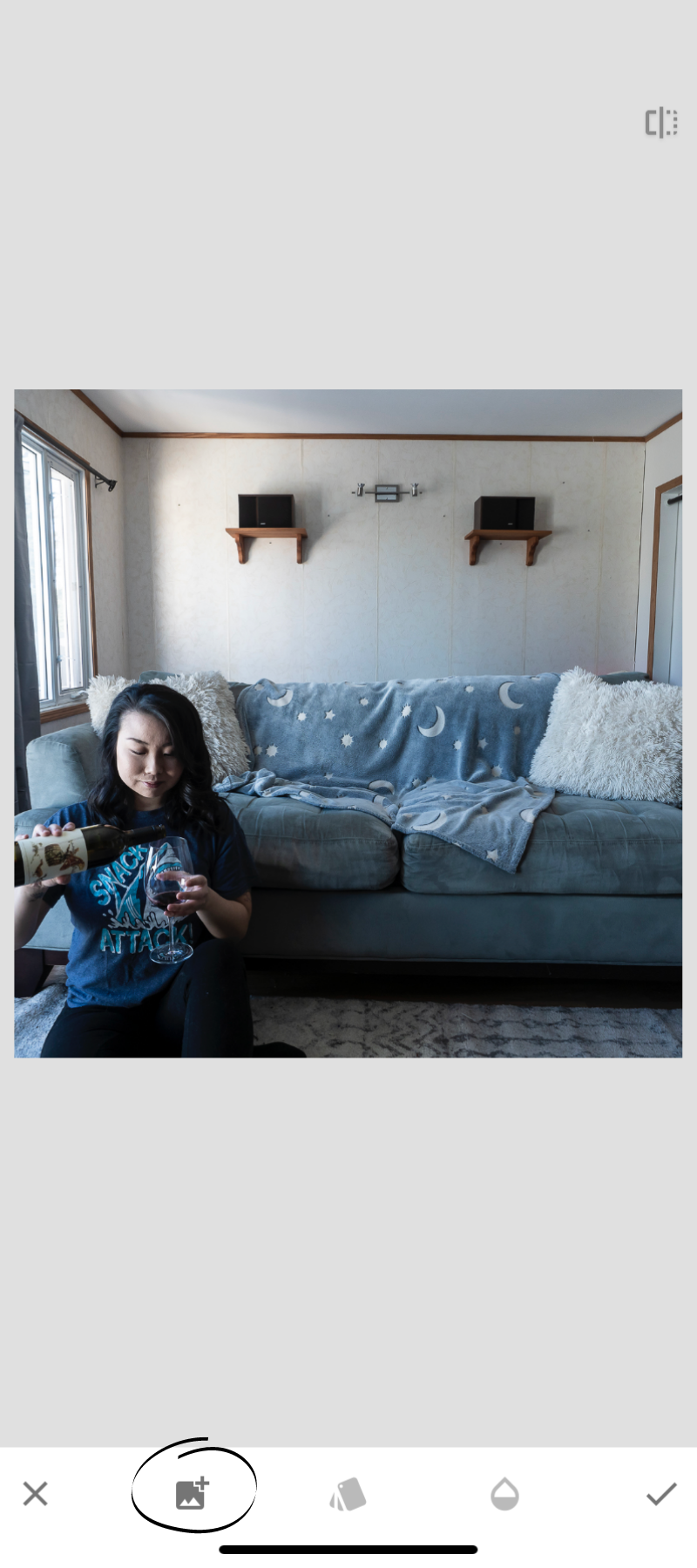 After click the add image button and add your second image.