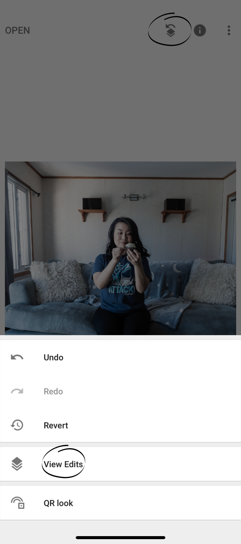 Select the icon on the top right of the screen and select ‘View Edits’.