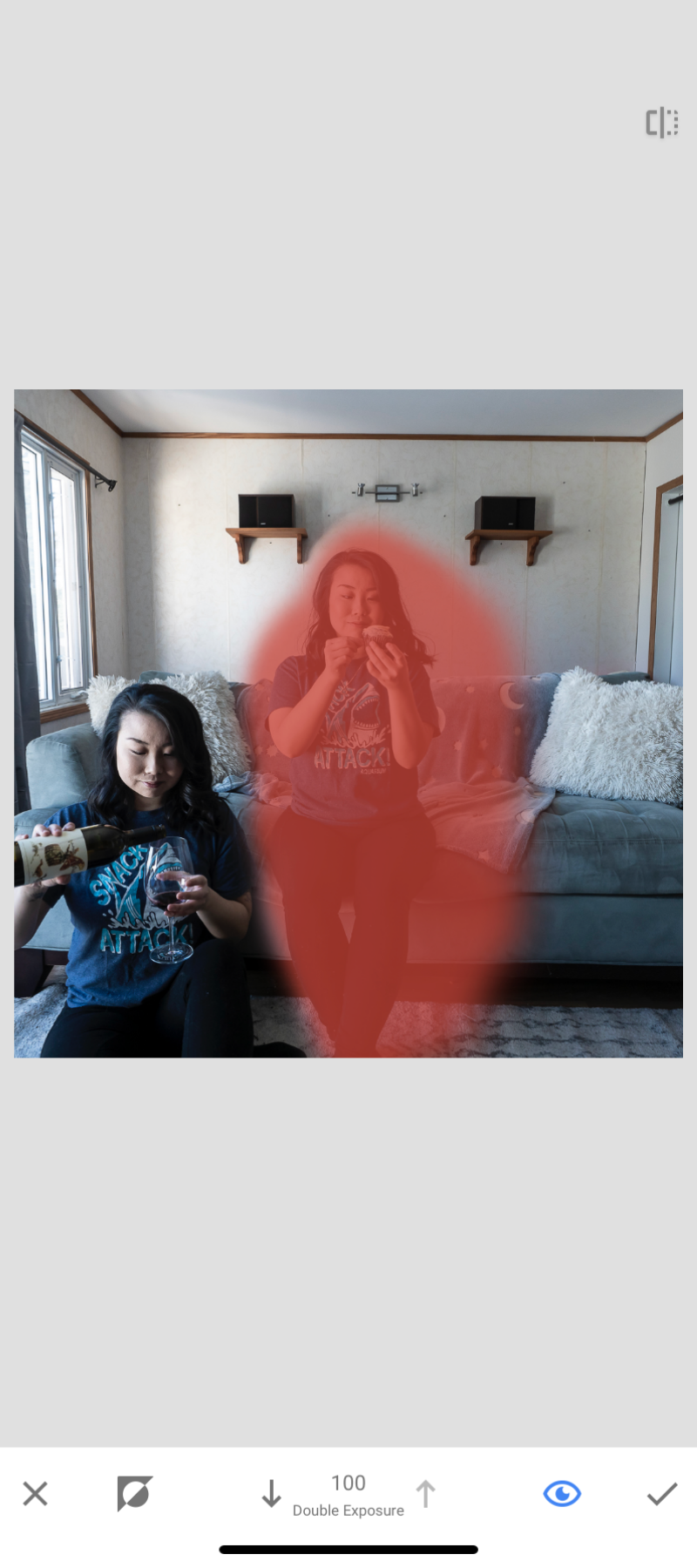 Brush over where you are on the second image (be careful not to go over where you are in the first image).