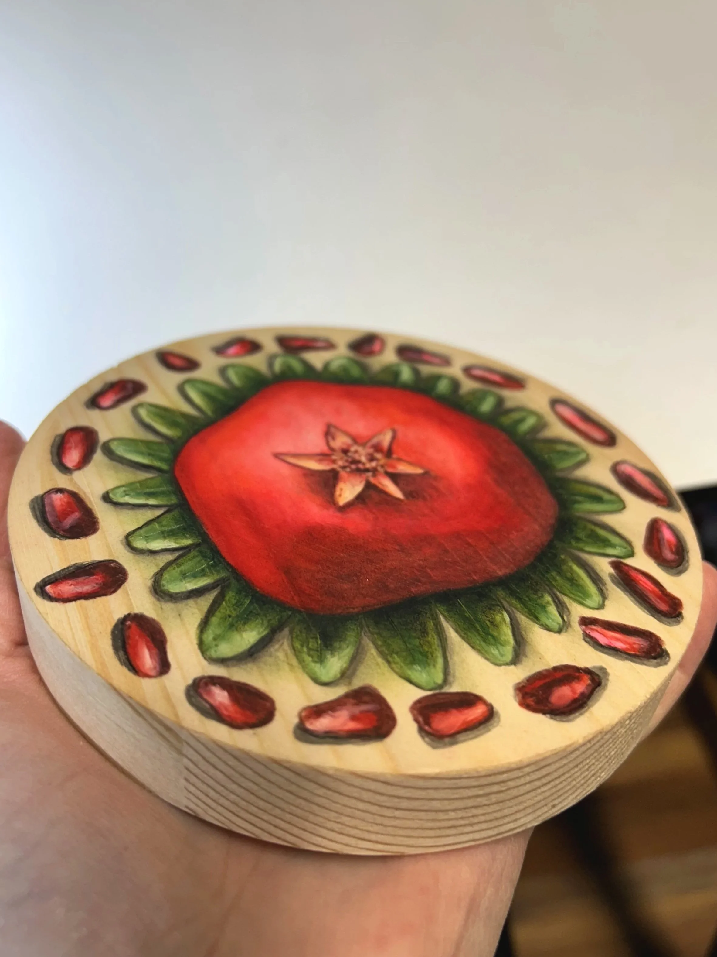 Seeds - colored pencil on wood