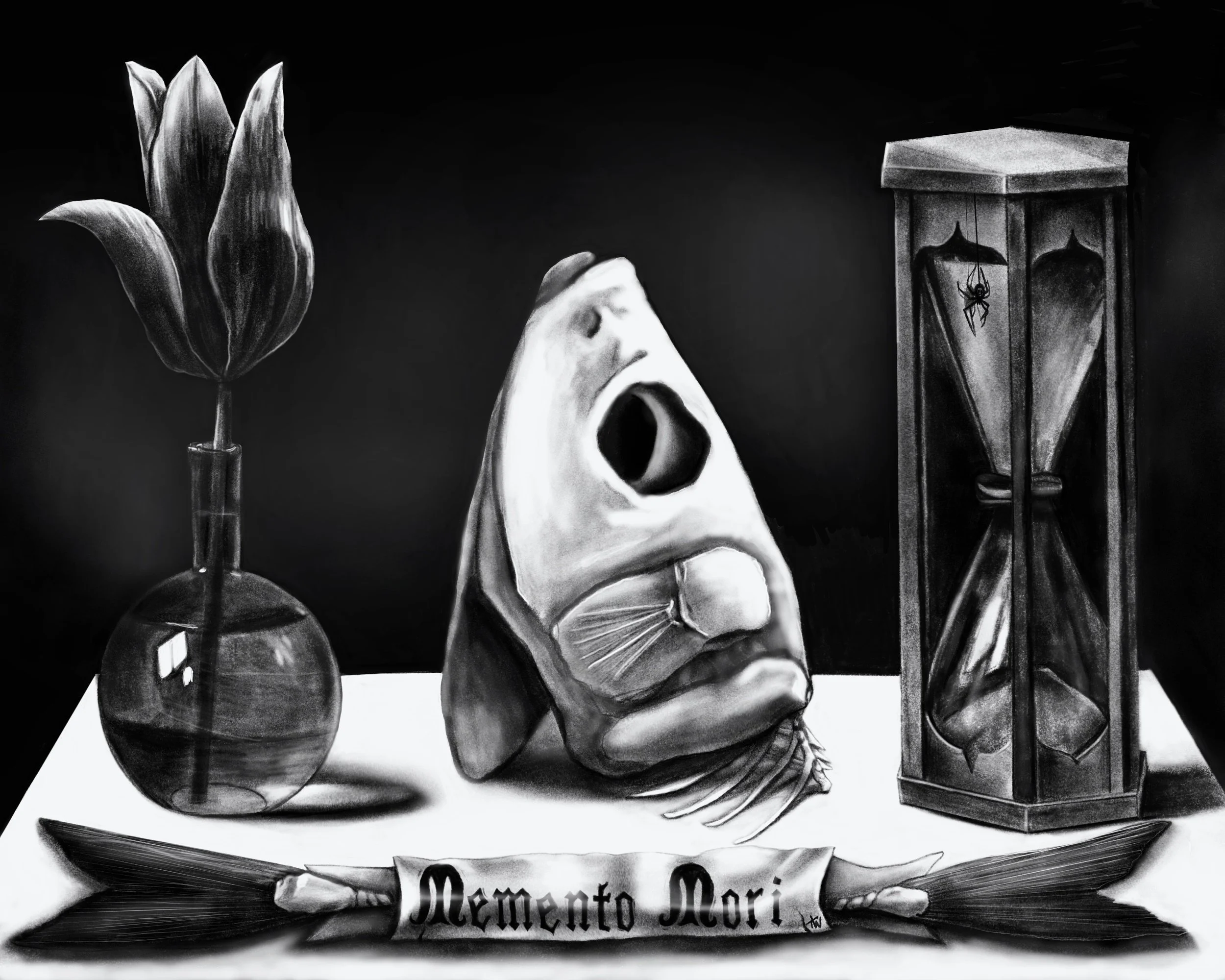 A Fish out of Water Series: Momento Mori
-digital illustration
