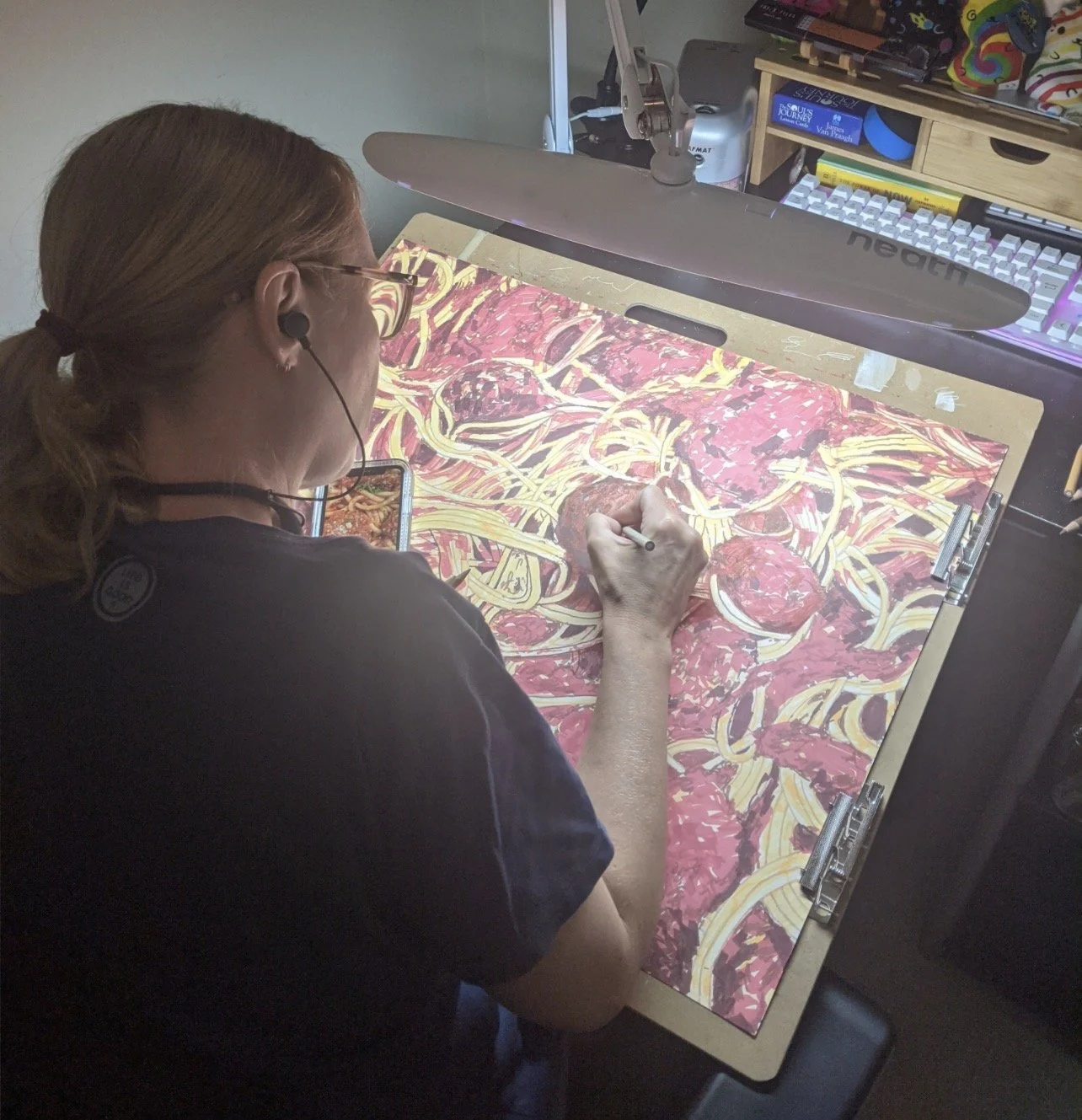 Me making colored pencil spaghetti 