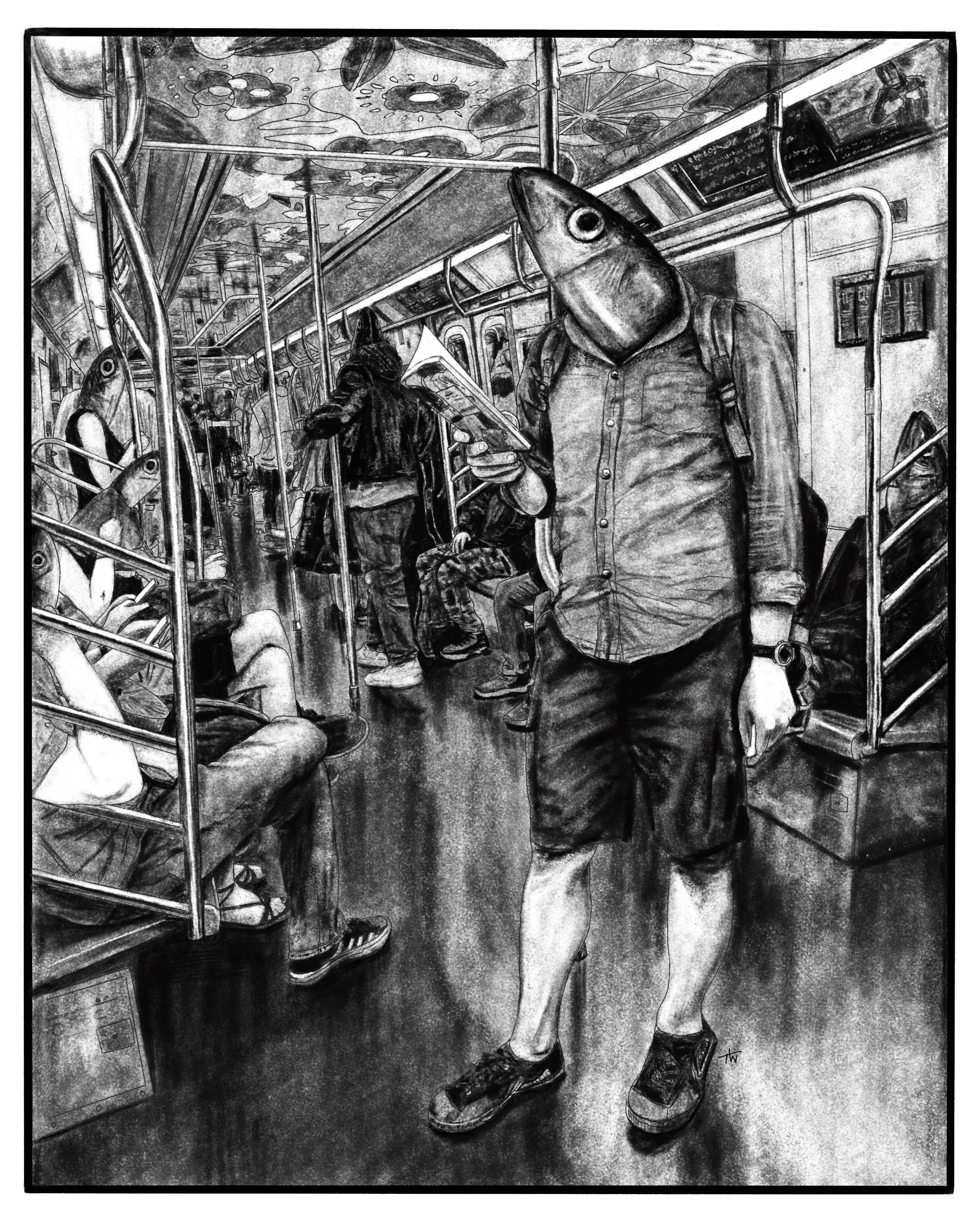 A Fish Out of Water Series: Just Another Day in NYC
-digital illustration