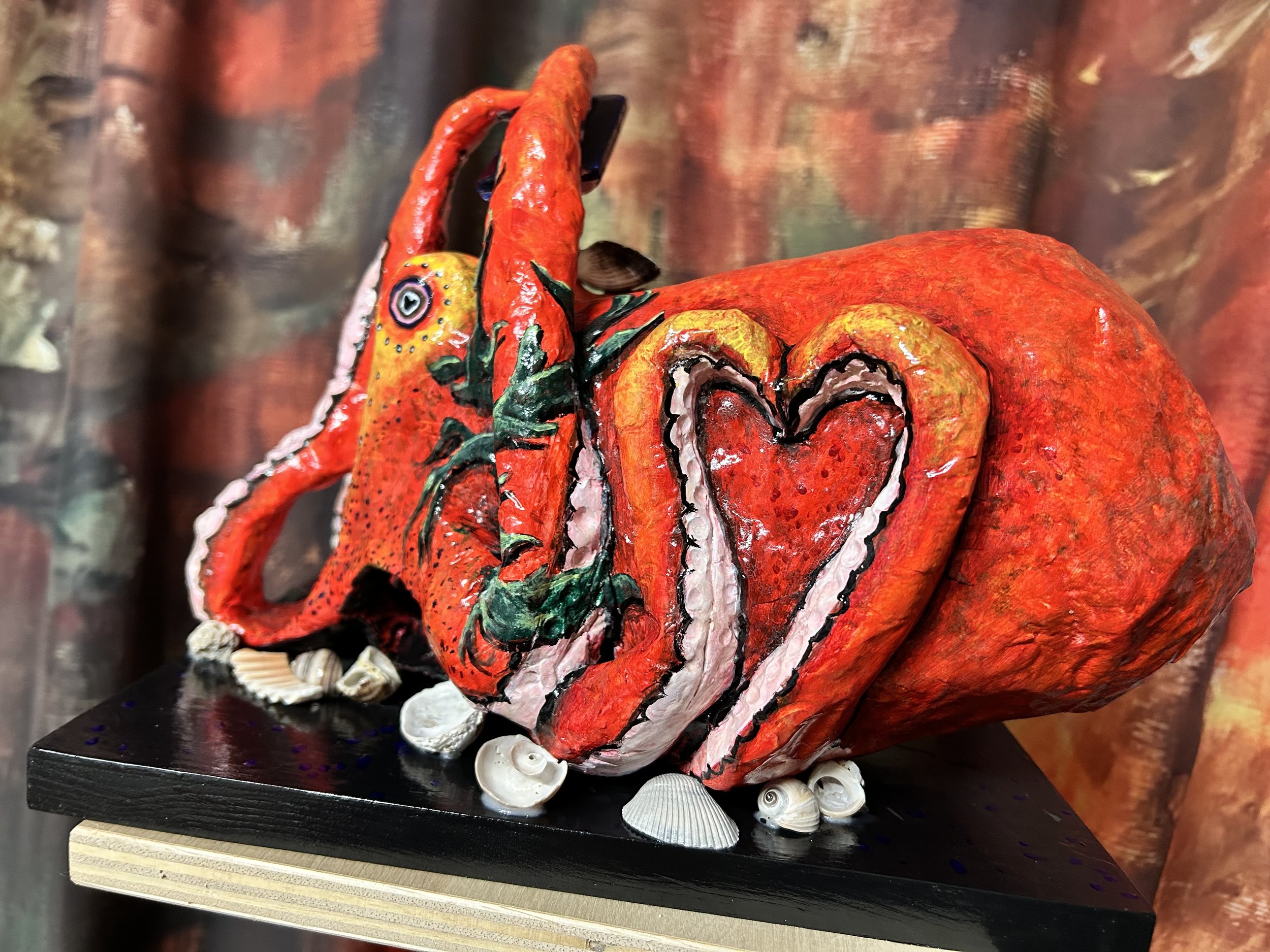 Little Red - paper-mache lamp