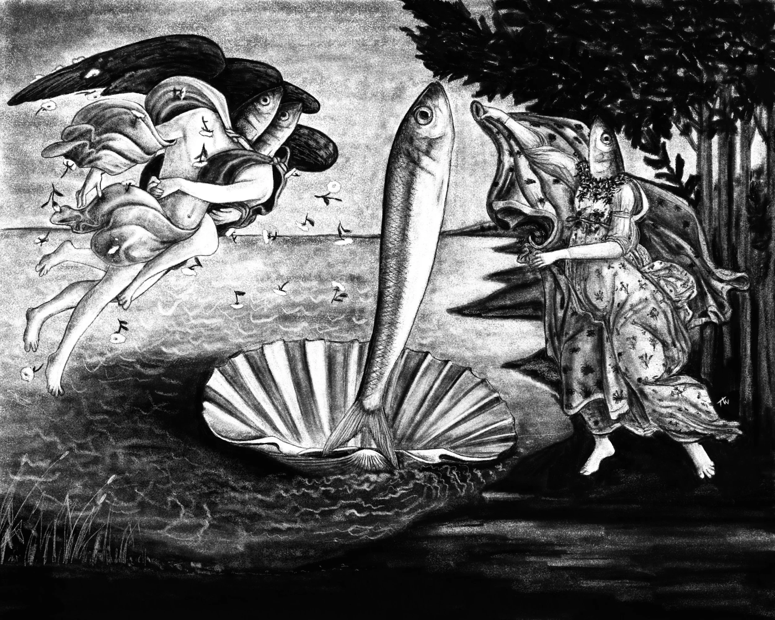 A Fish Out of Water Series: The Birth of Venus
-digital illustration