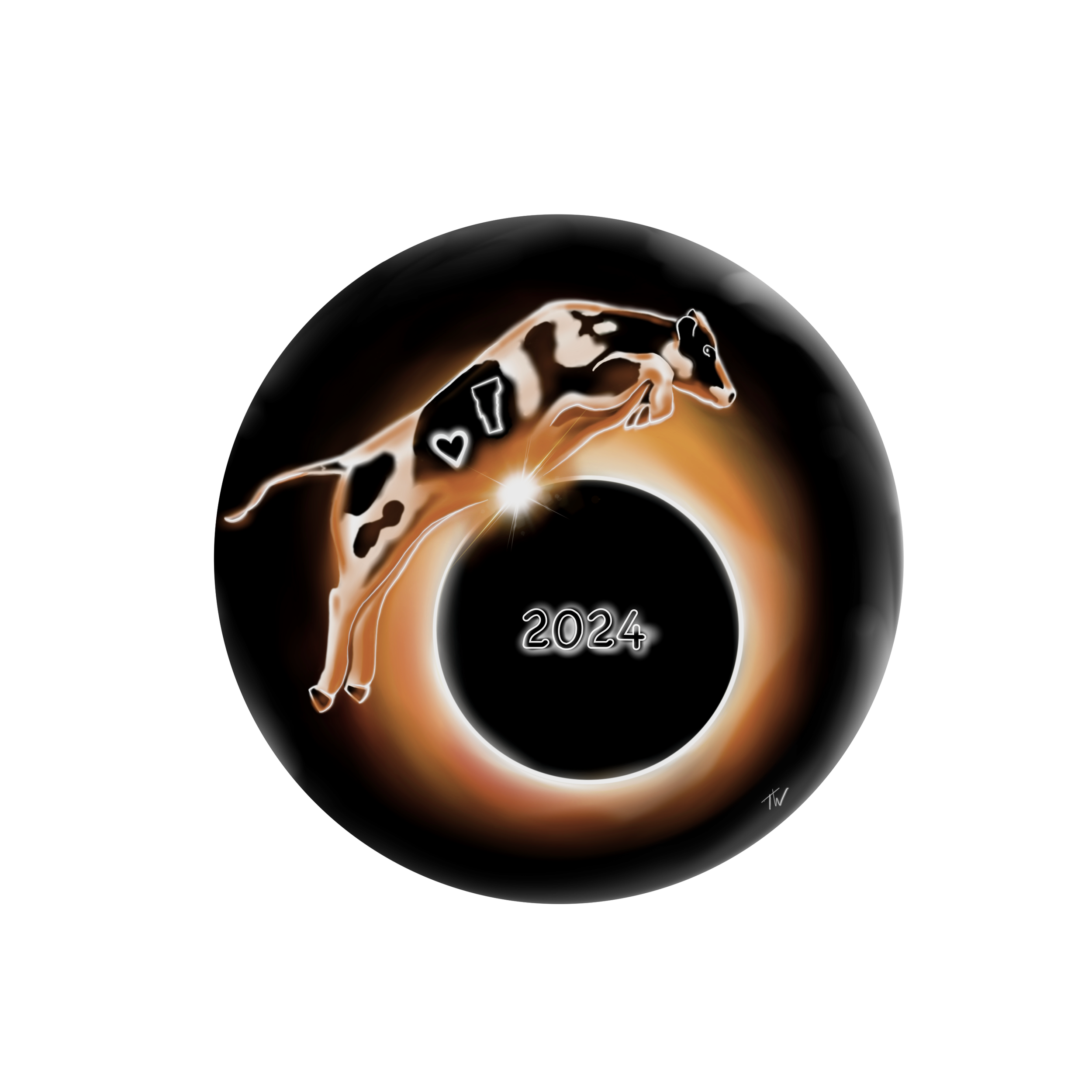 Eclipse in Vermont 2024 - digital illustration